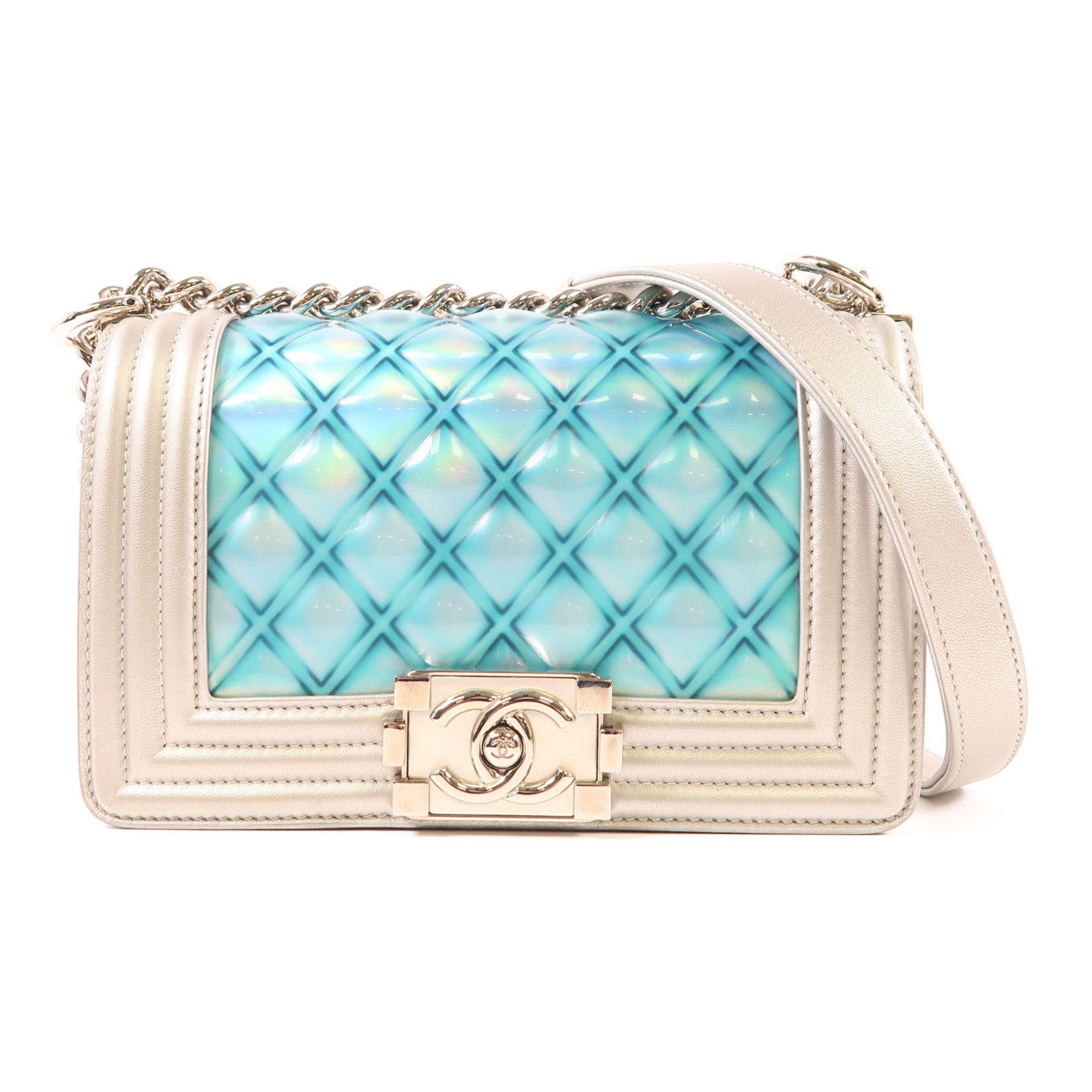 CHANEL 【激減優惠】皮革Boy 20銀扣肩背袋