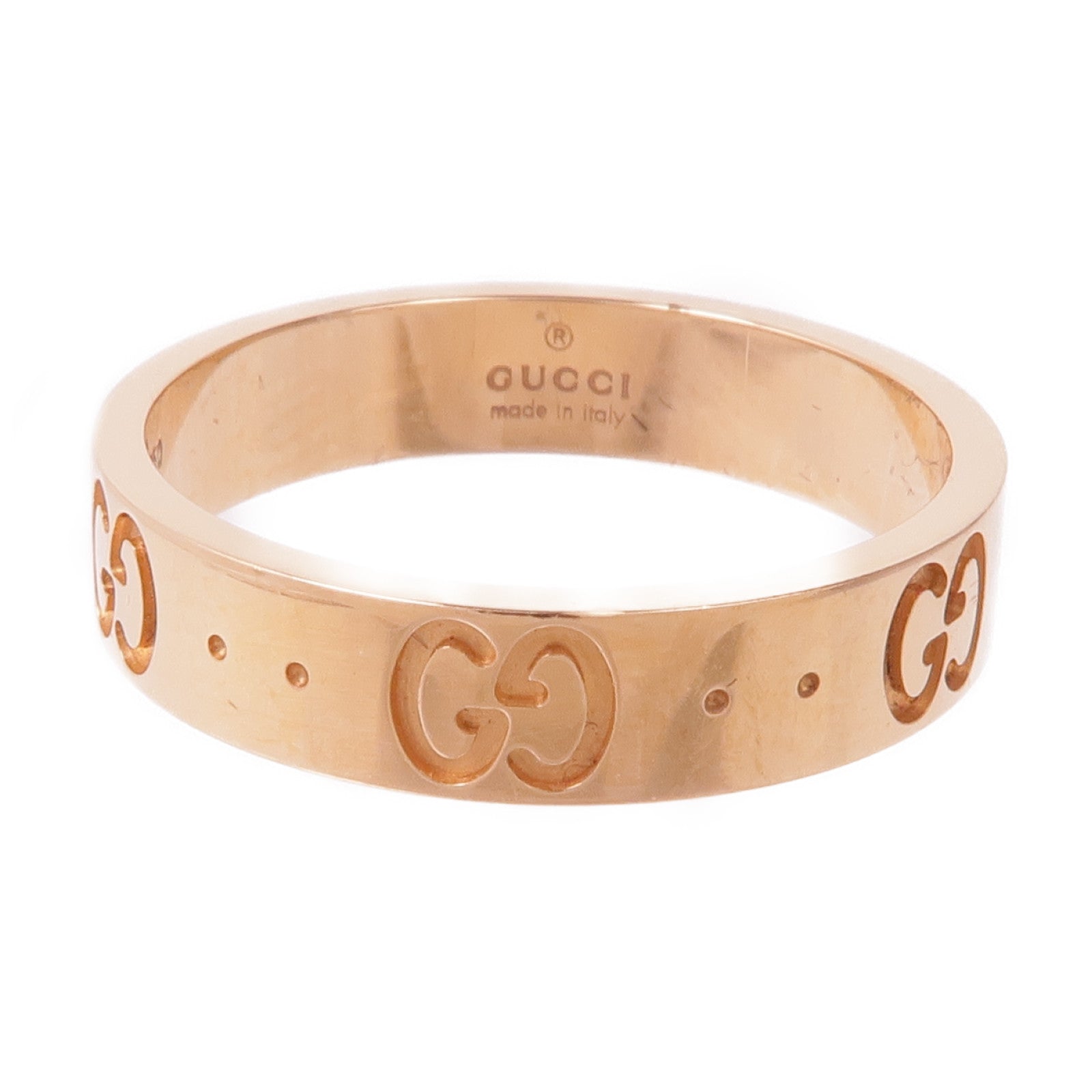 GUCCI 18K玫瑰金Icon Thin Band戒指Gucci#12/US#6