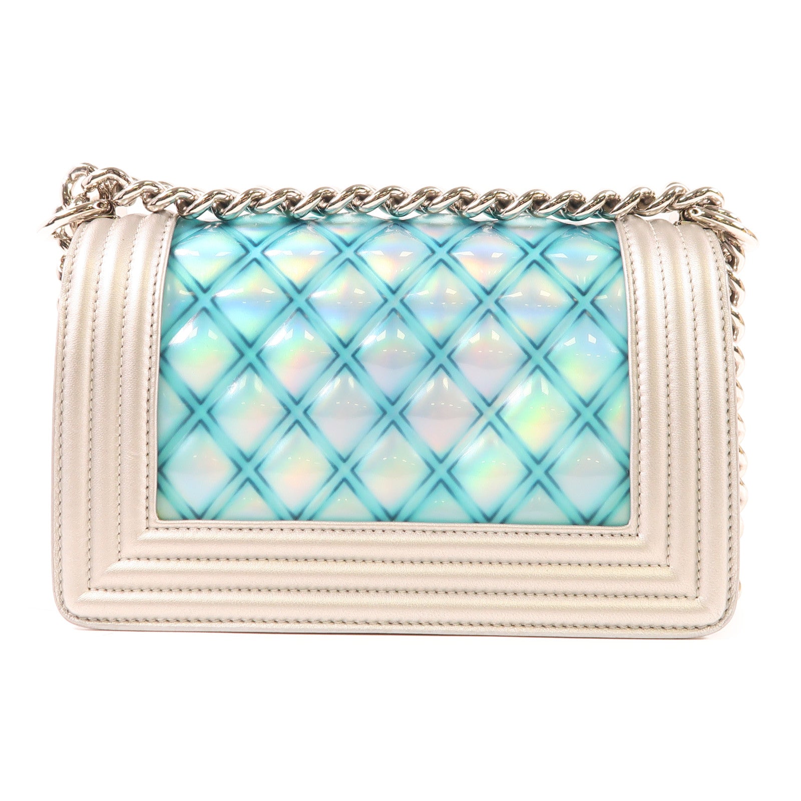 CHANEL 皮革Boy 20銀扣肩背袋