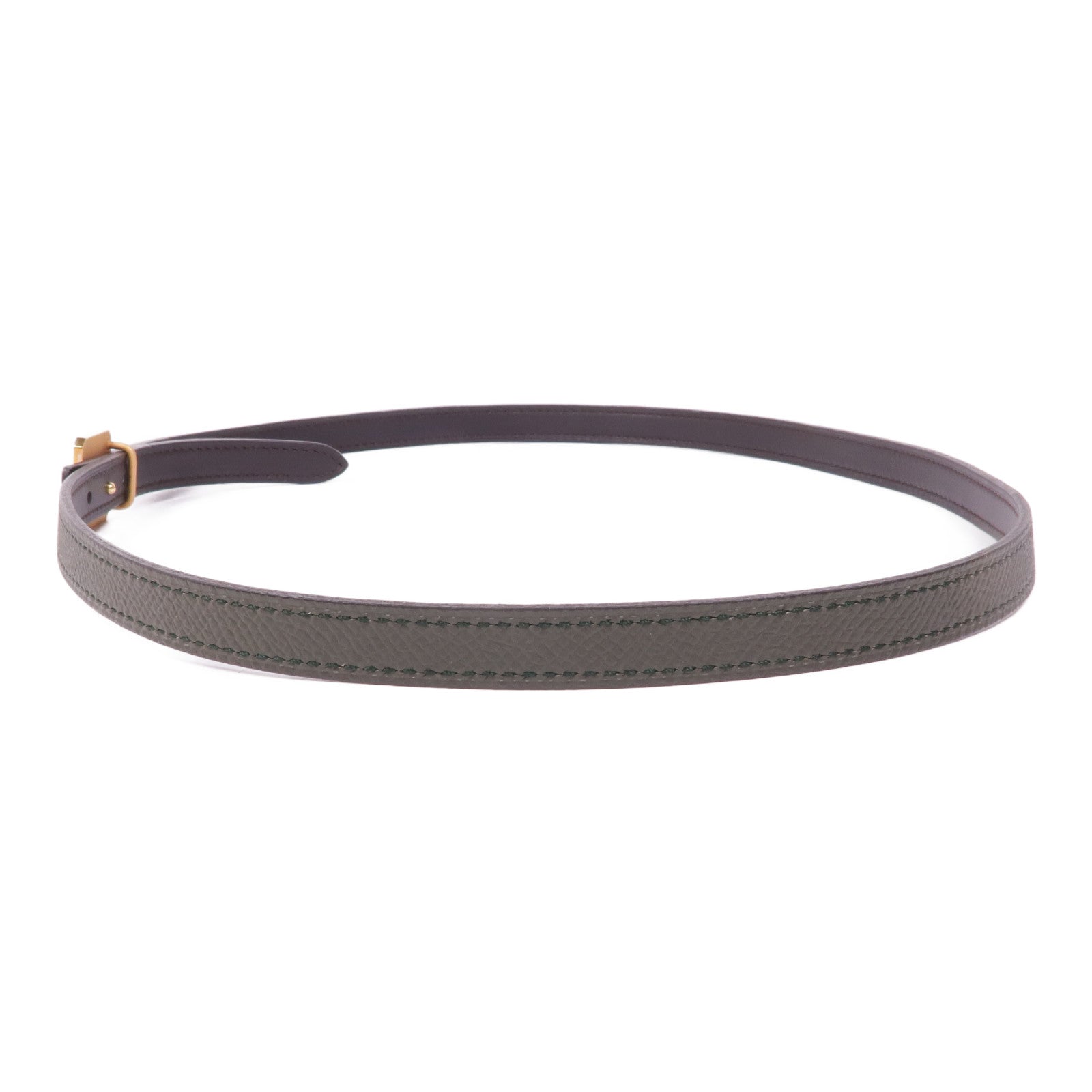 HERMES GHW Belt Veau Epsom Leather Dark Green