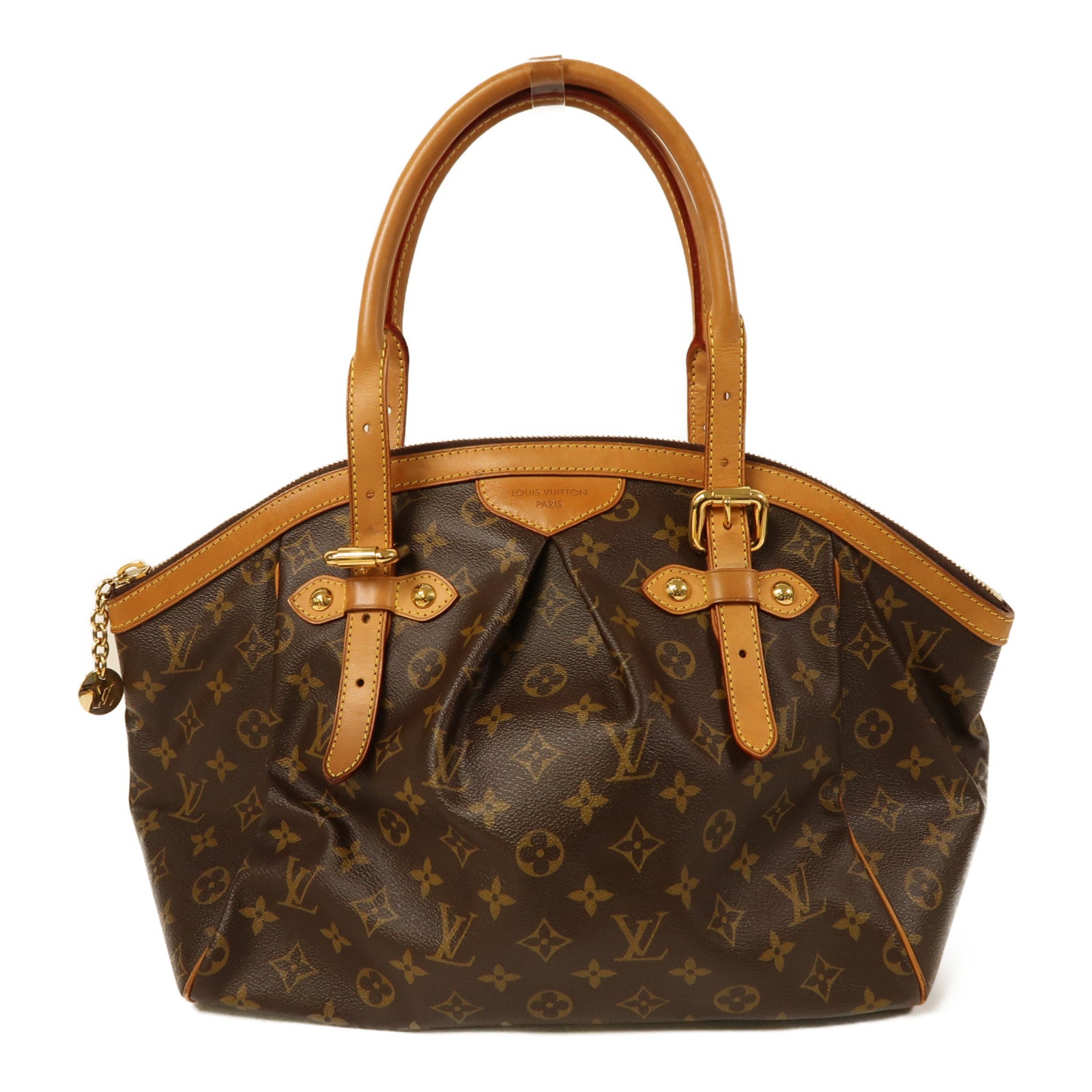 LOUIS VUITTON Monogram Tivoli GM金扣肩背袋棕色