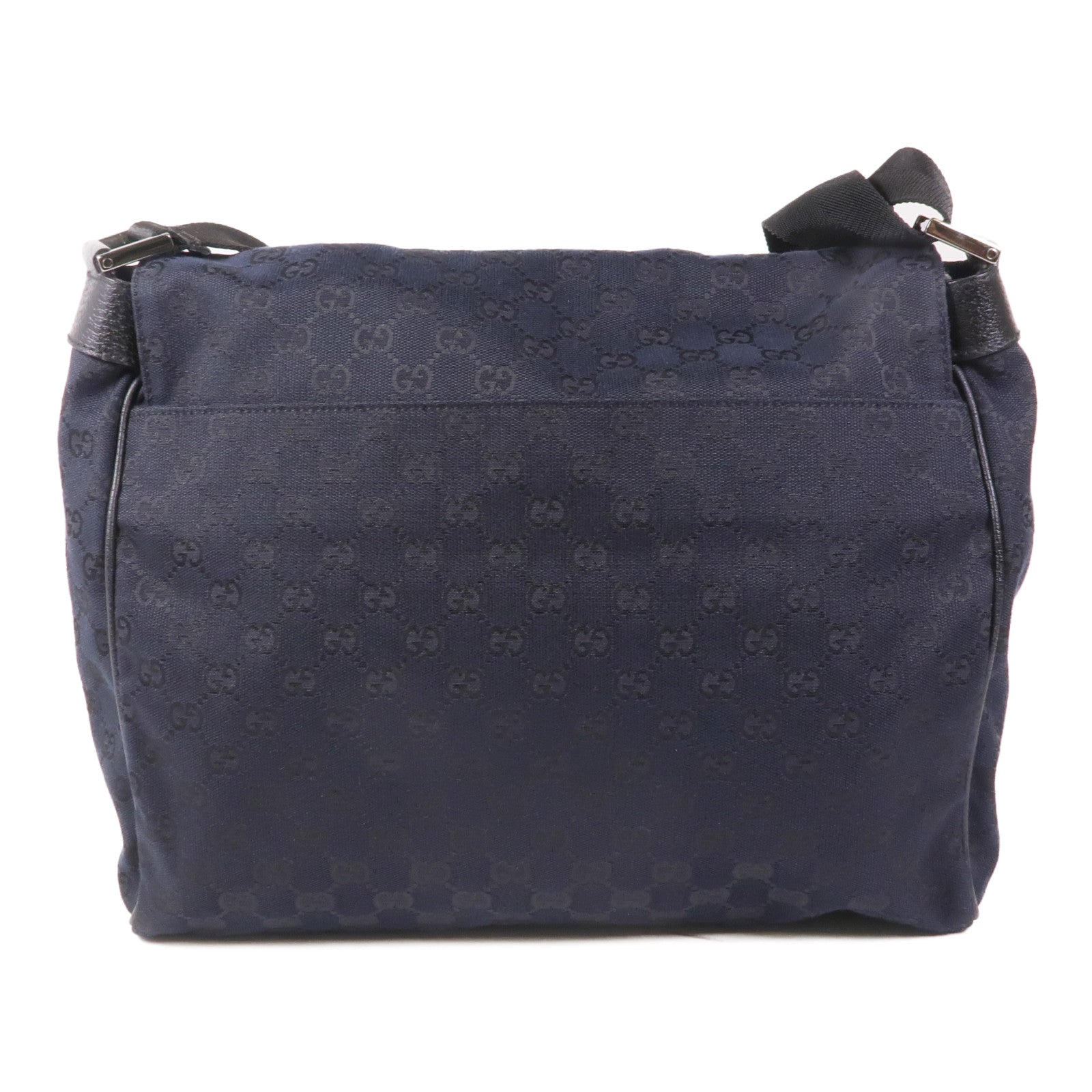 GUCCI 帆布Shoulder Bag銀扣肩背袋