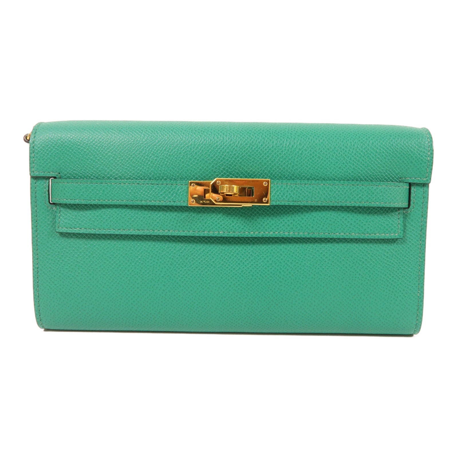 HERMES Epsom皮革Kelly To Go金扣肩背袋6W Menthe