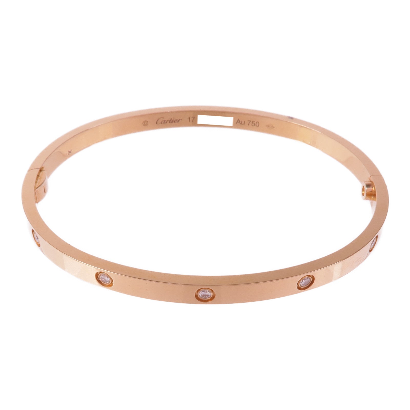 CARTIER 18K玫瑰金Love Bracelet鑽石手鐲Cartier#17