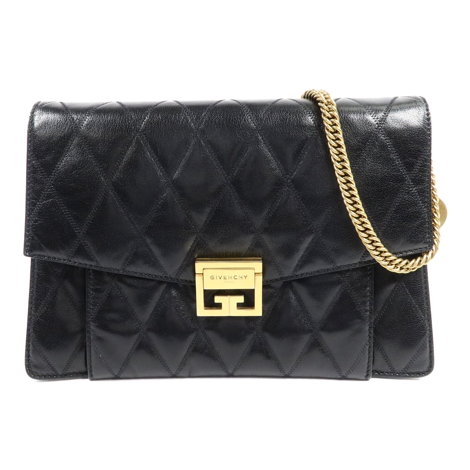 GIVENCHY 山羊皮皮革GV3 Flap Bag Medium鏈帶肩背袋