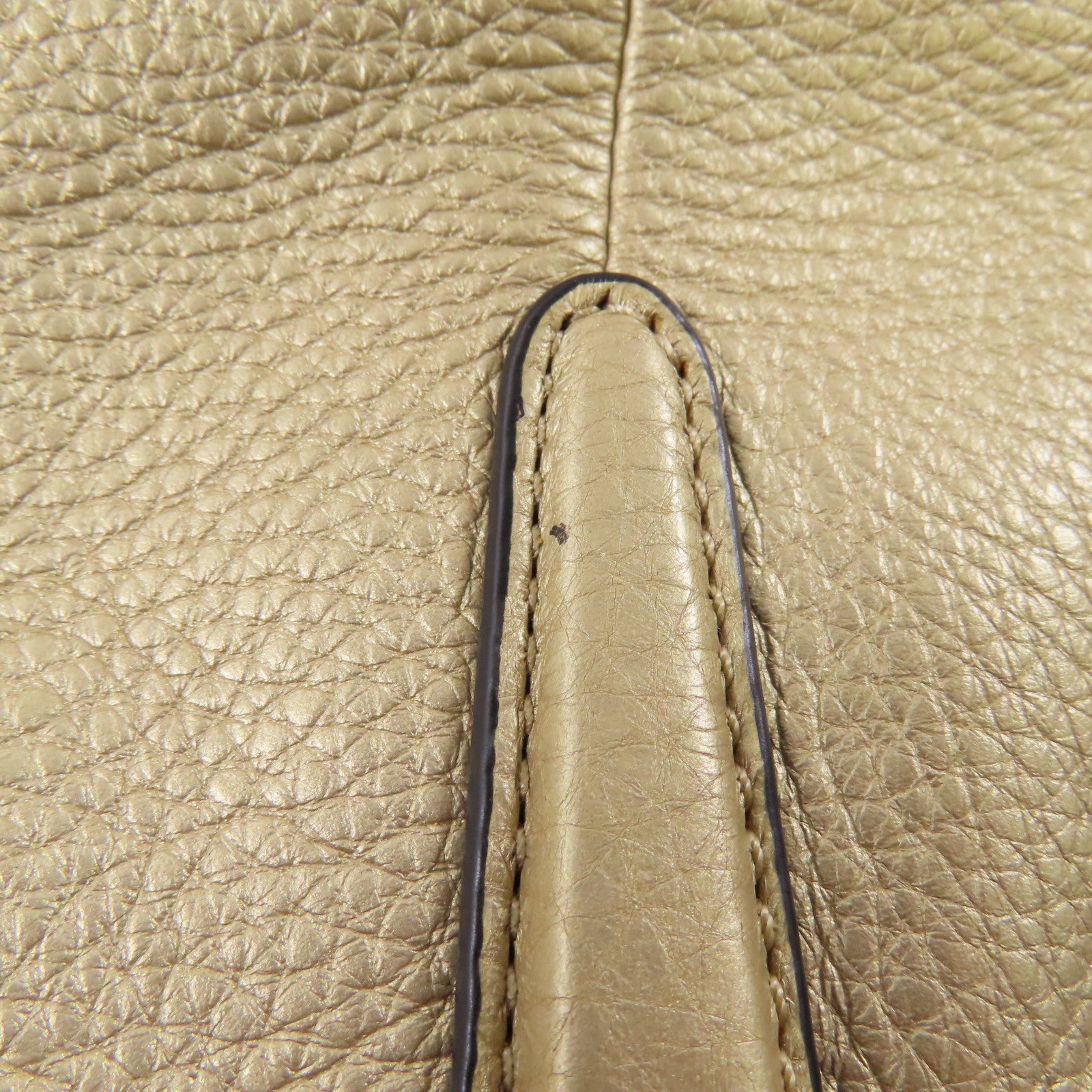 COACH 牛皮皮革Shoulder Bag金扣手挽袋金色