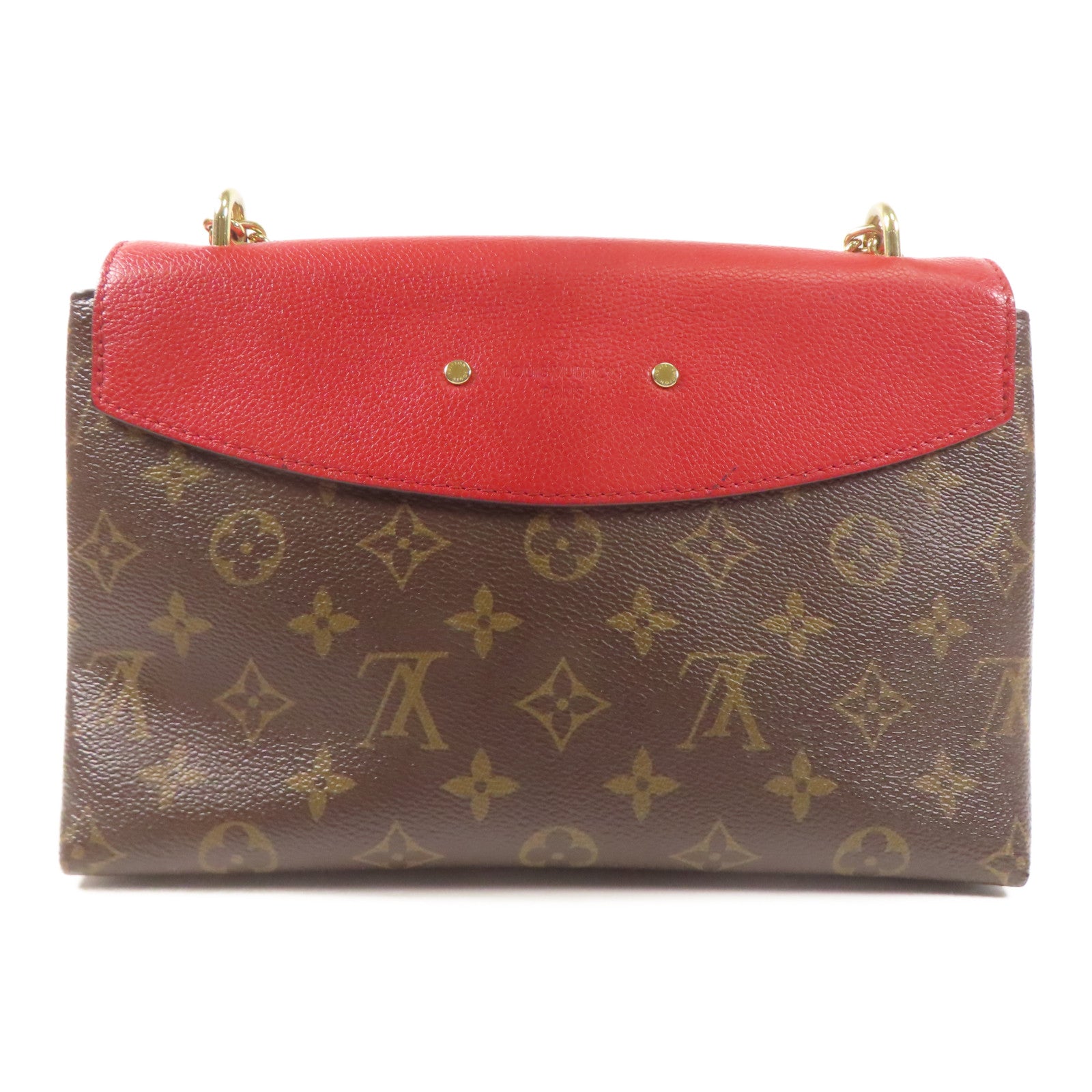 LOUIS VUITTON GHW Saint Placide Shoulder Bag M43713 Monogram Brown/Red