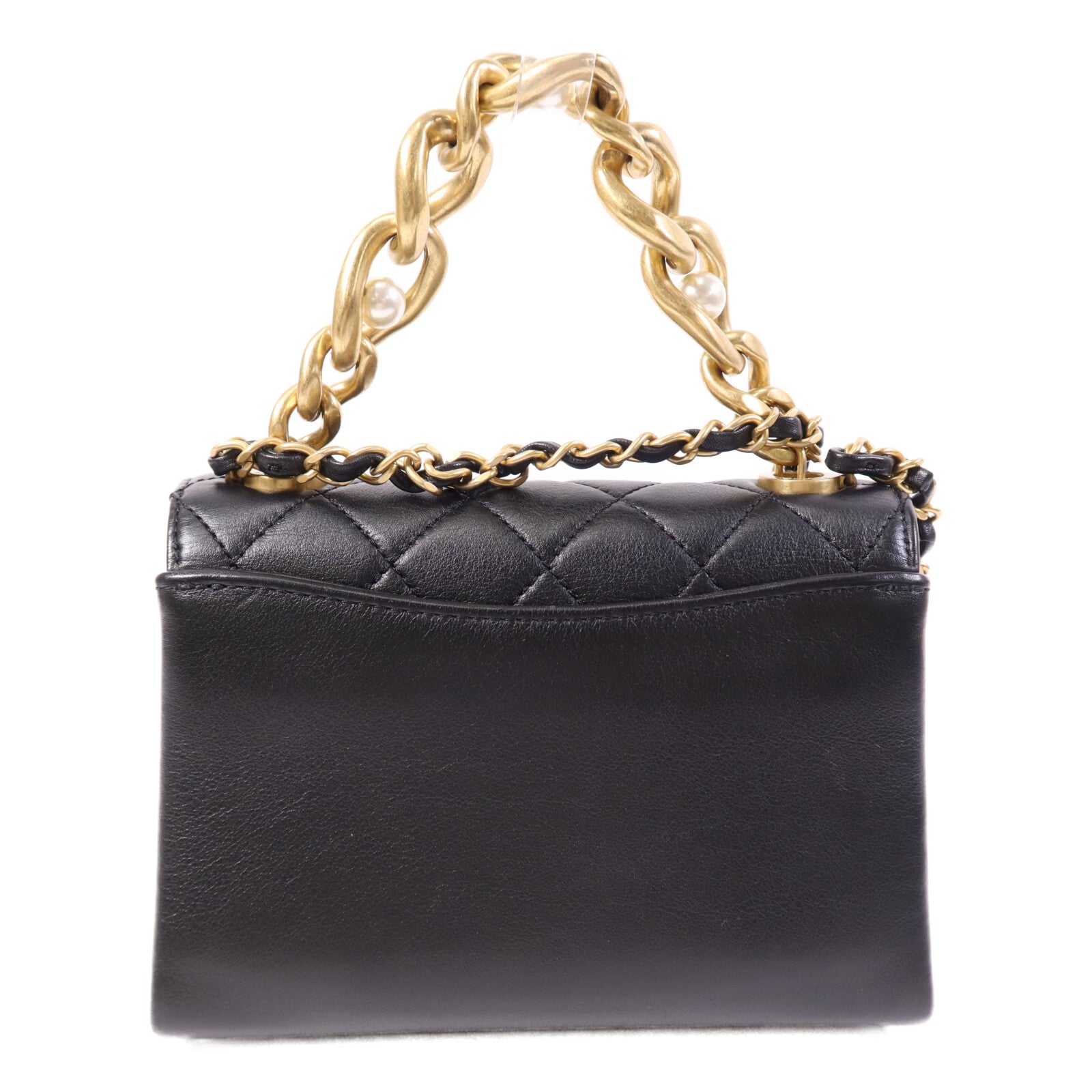 CHANEL 牛皮皮革Shoulder Bag金扣鏈帶肩背袋