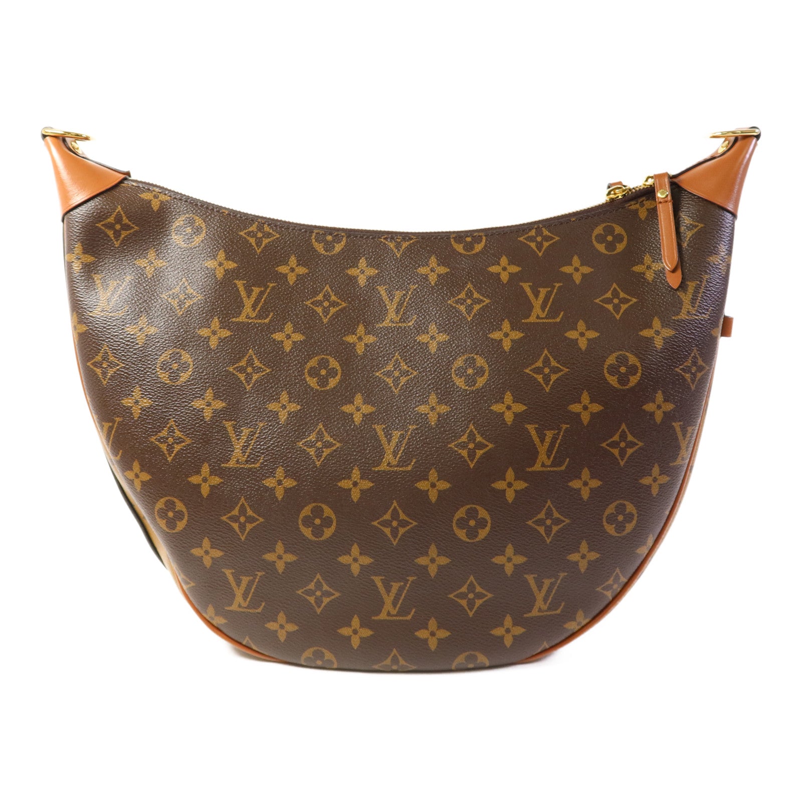 LOUIS VUITTON Monogram Reverse Loop Hobo金扣手挽肩背兩用袋棕色