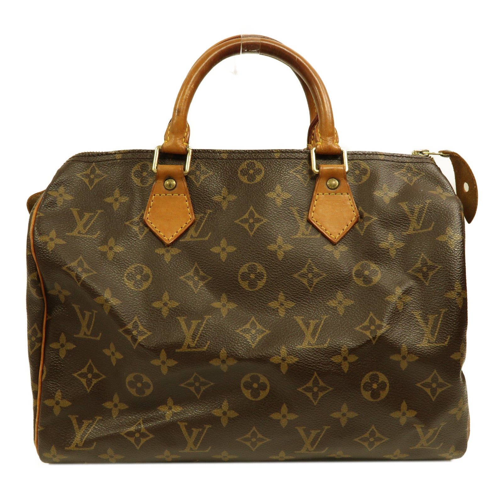 LOUIS VUITTON Monogram Speedy 30金扣手挽袋棕色