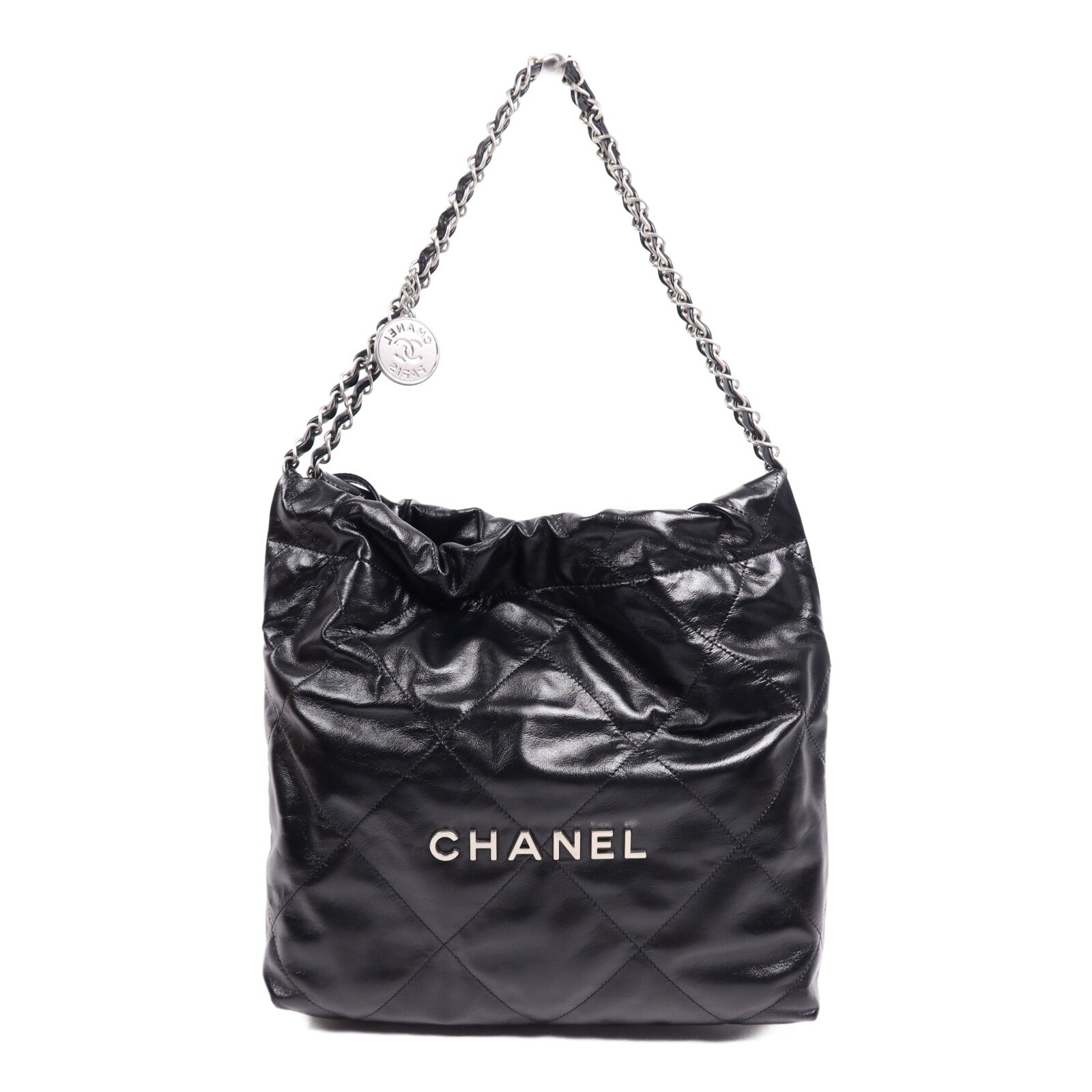 CHANEL 牛皮皮革Chanel 22 Small銀扣鏈帶肩背袋