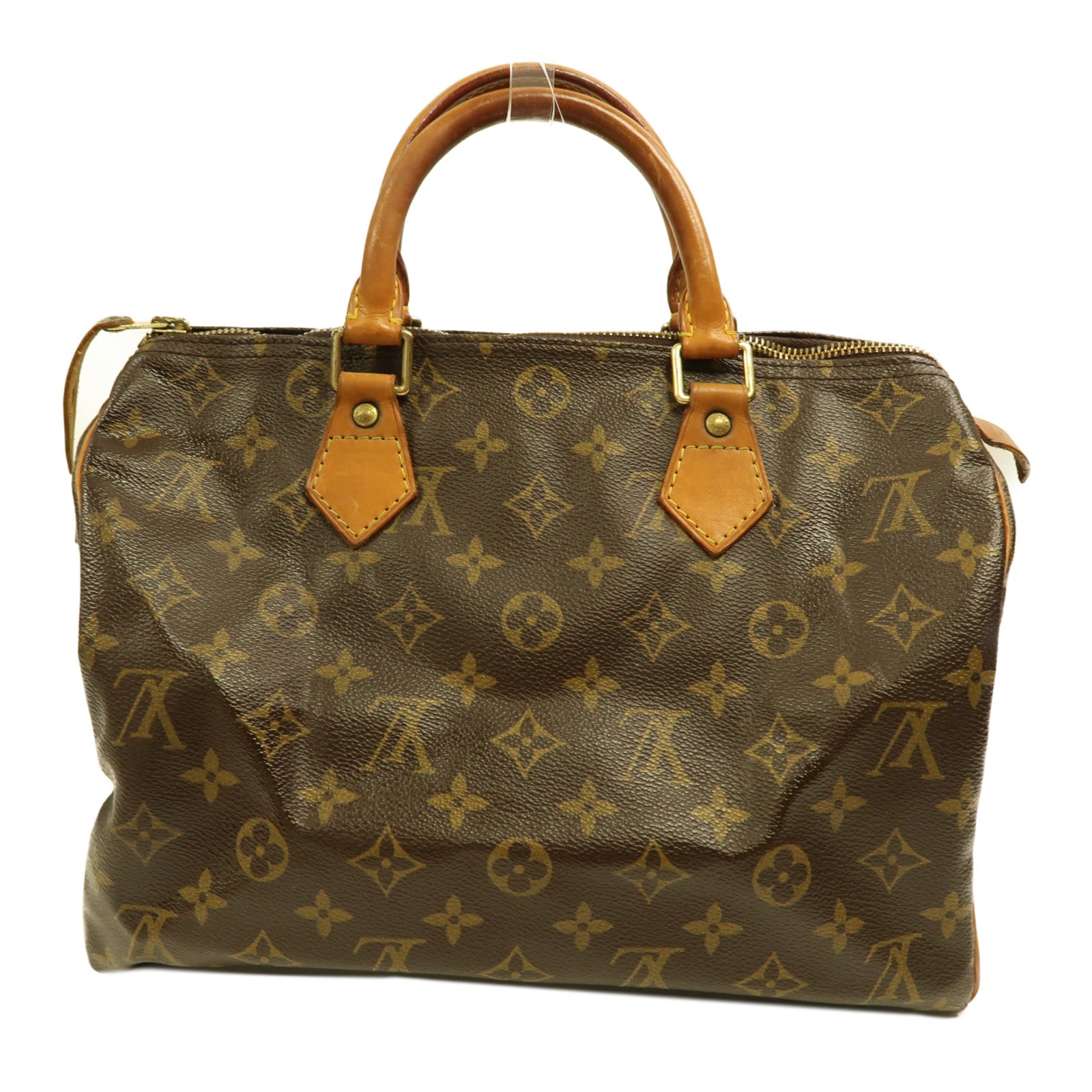 LOUIS VUITTON Monogram Speedy 30金扣手挽袋棕色