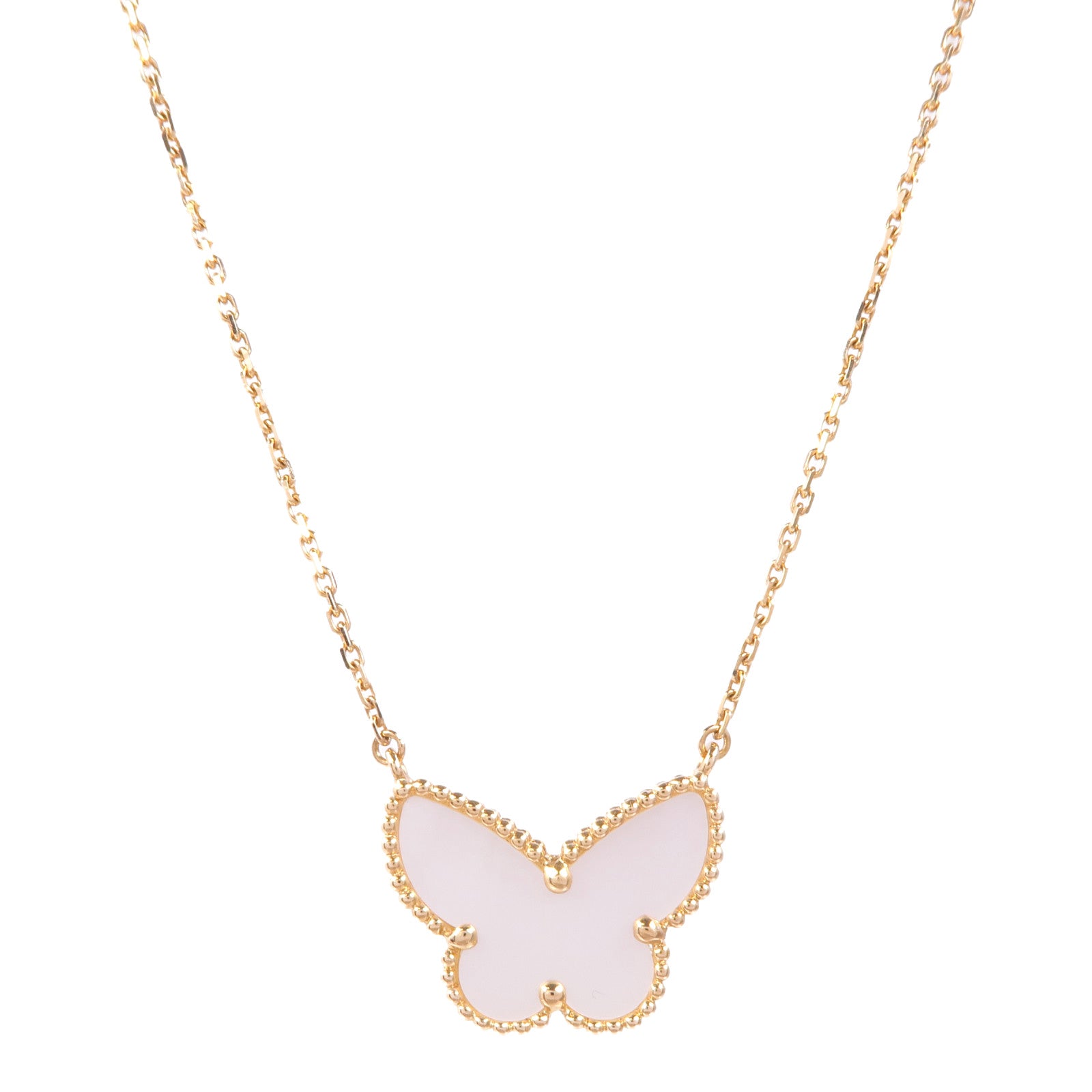 Van Cleef & Arpels 18K黃金Sweet Butterflies Pendant珍珠母貝項鍊