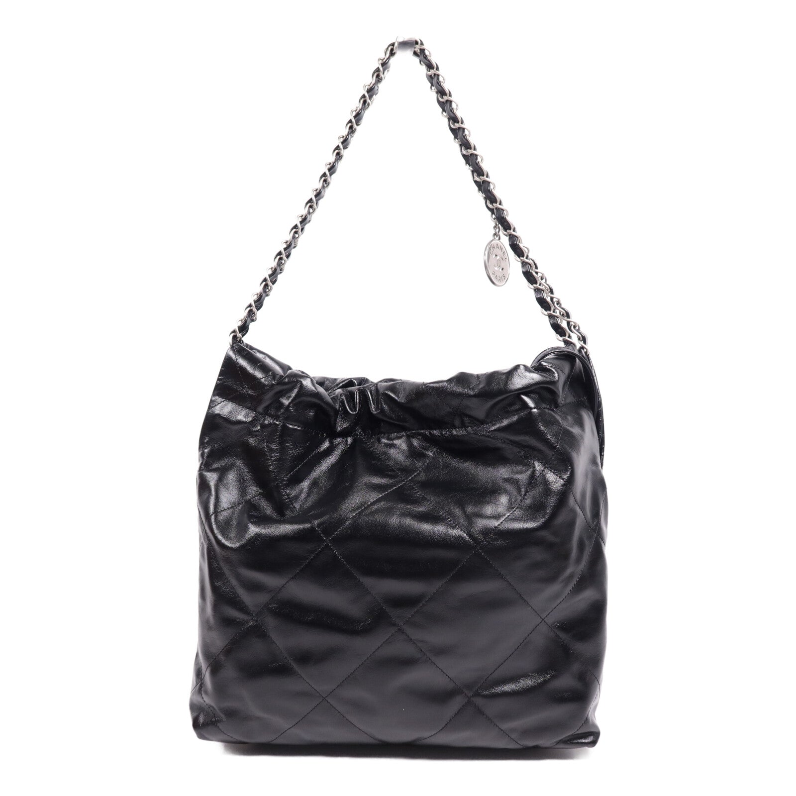 CHANEL 牛皮皮革Chanel 22 Small銀扣鏈帶肩背袋