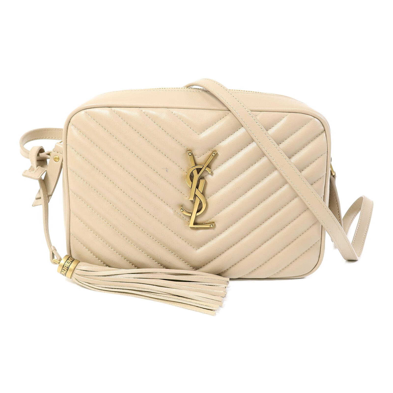 SAINT LAURENT 牛皮皮革LOU Monogram Camera Shoulder Bag金扣肩背袋