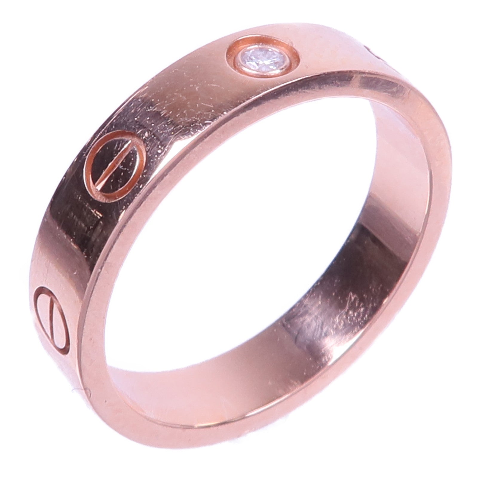CARTIER 18K玫瑰金/鑽石Love Diamond Ring戒指Cartier#51/US#5.5