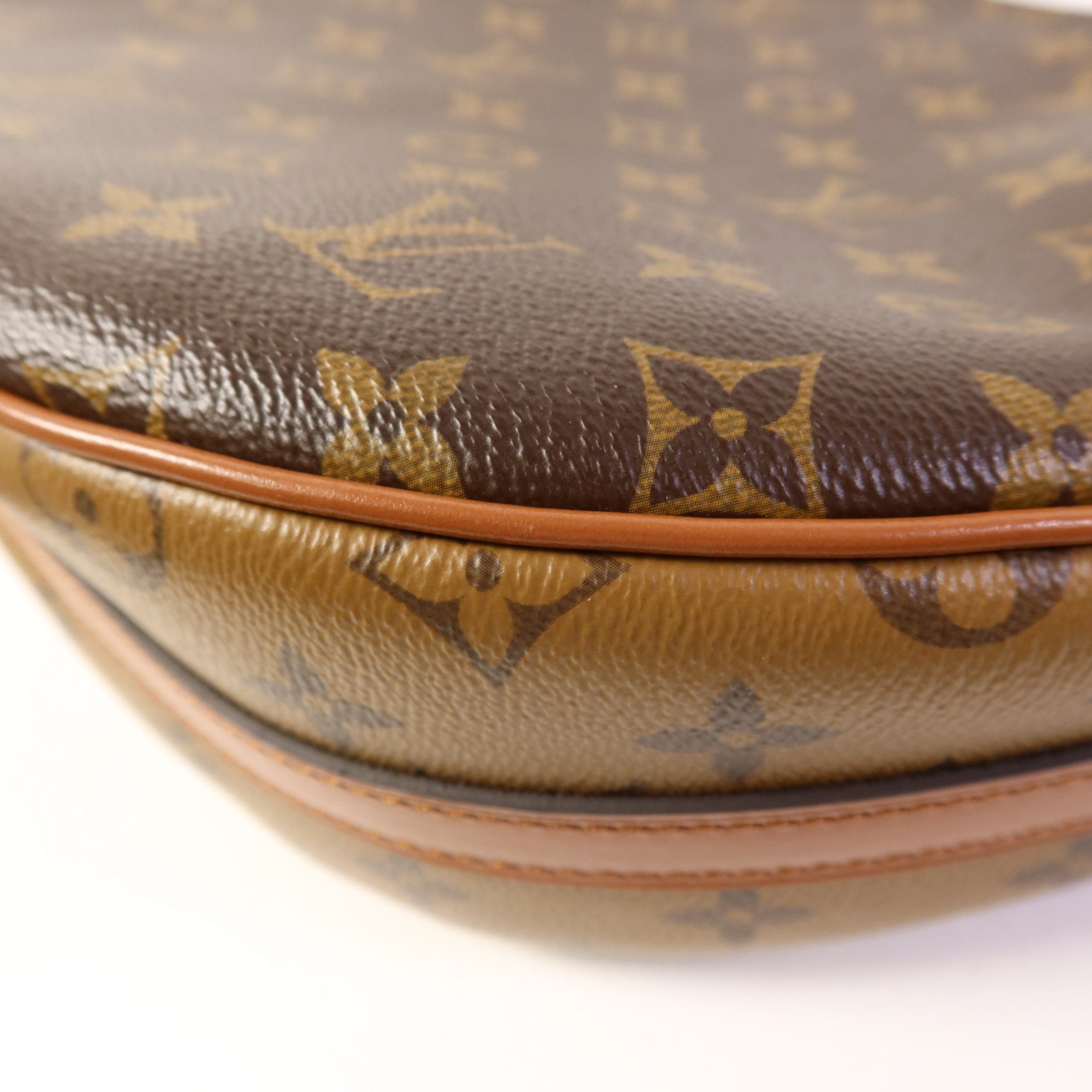 LOUIS VUITTON Monogram Reverse Loop Hobo金扣手挽肩背兩用袋棕色