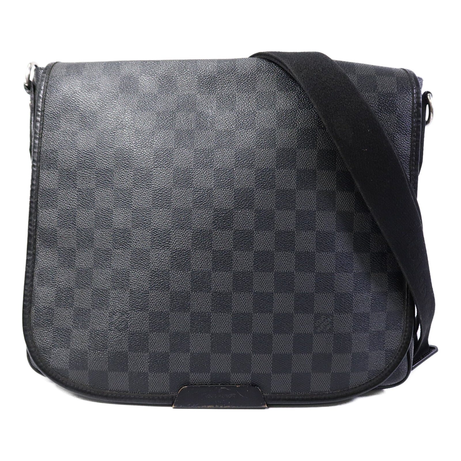 LOUIS VUITTON Damier Graghite Daniel MM銀扣肩背袋