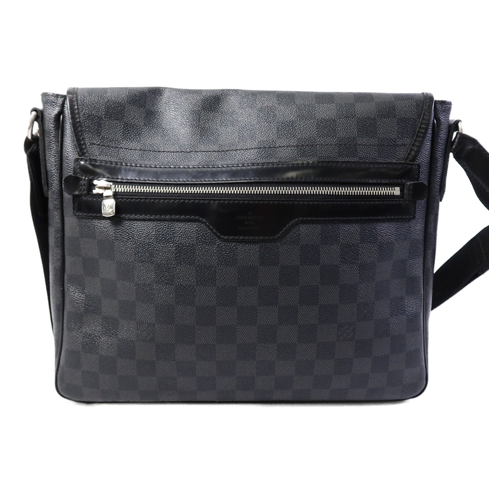 LOUIS VUITTON Damier Graghite Daniel MM銀扣肩背袋