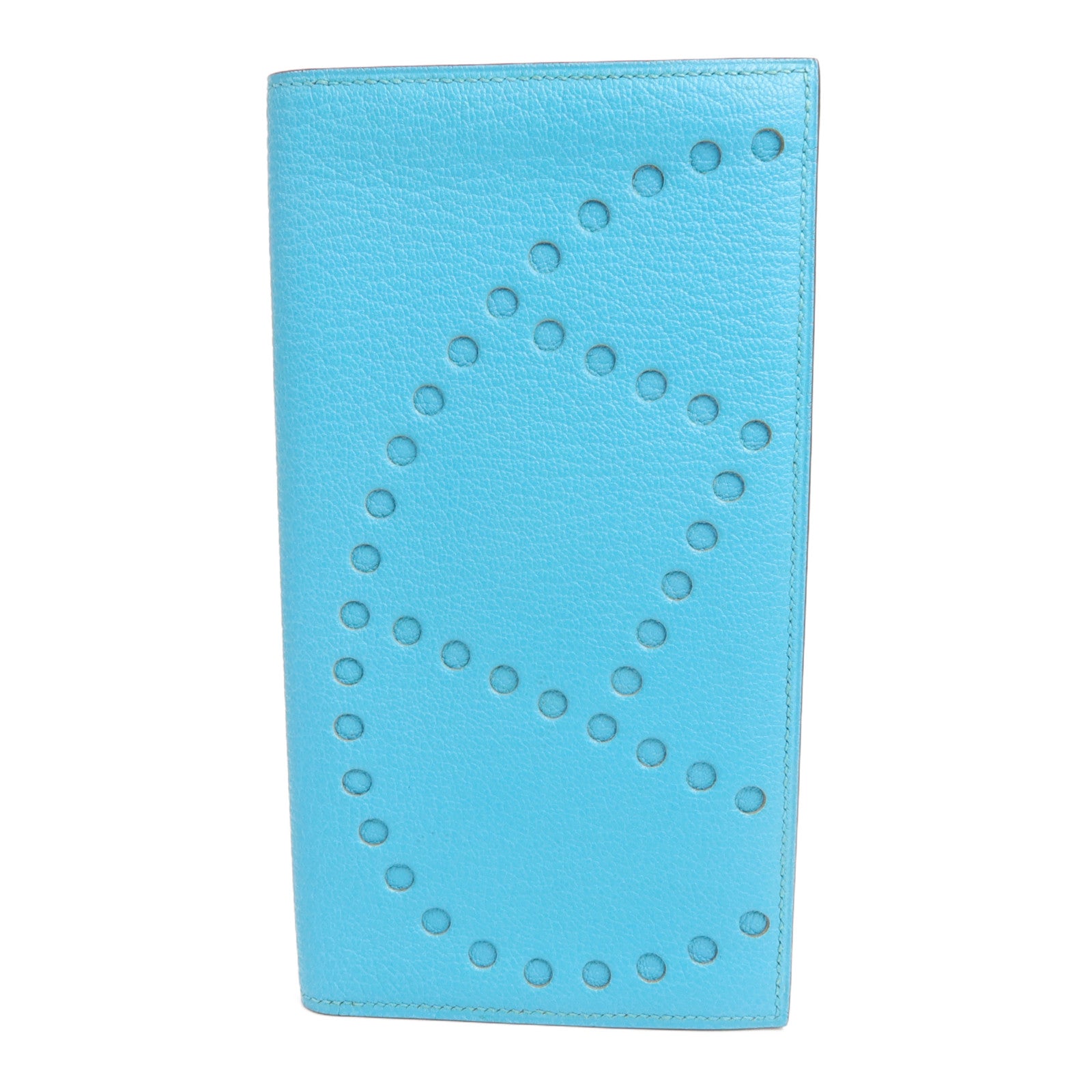 HERMES 山羊皮革Evelyne Wallet長錢包Celeste