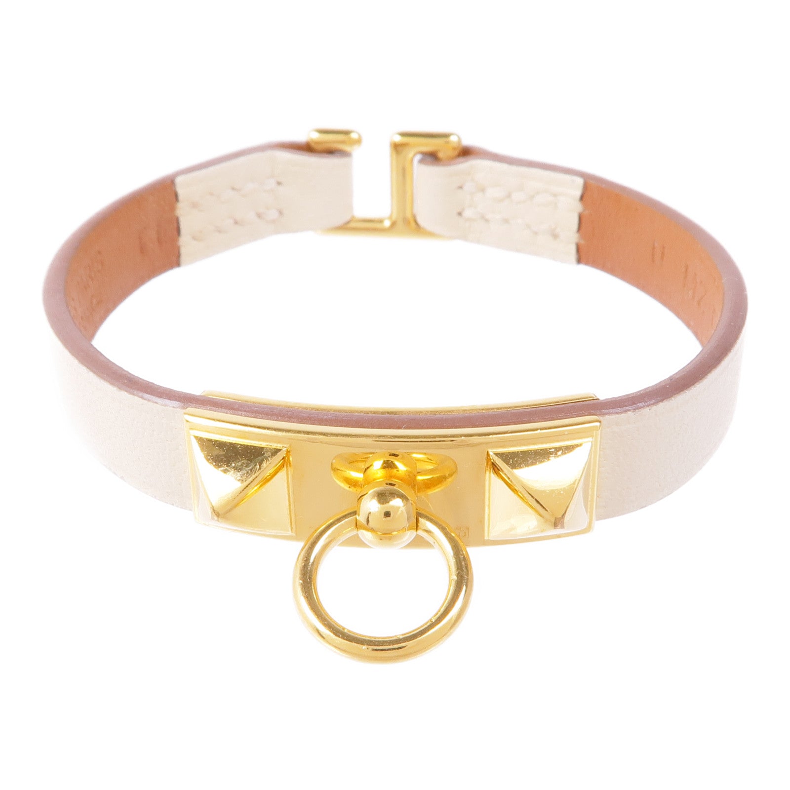 HERMES Swift皮革Bracelet銀扣手鏈