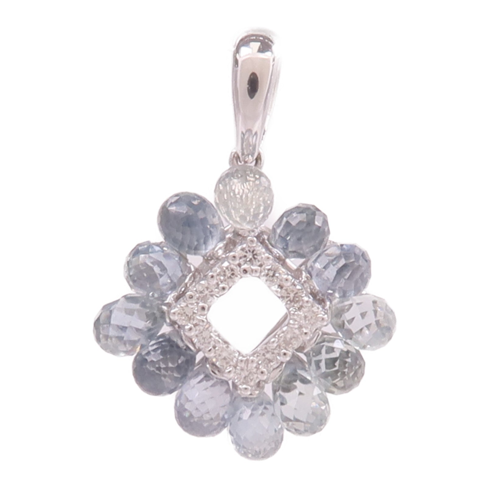 JEWELRY 【激減優惠】18K白金Pendant Top彩色寶石/鑽石吊墜