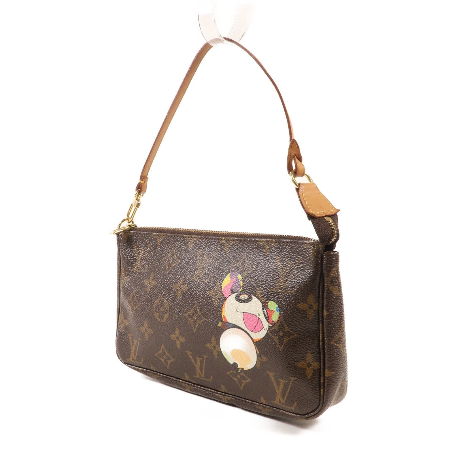 LOUIS VUITTON Monogram Pochette Accessories金扣手挽袋