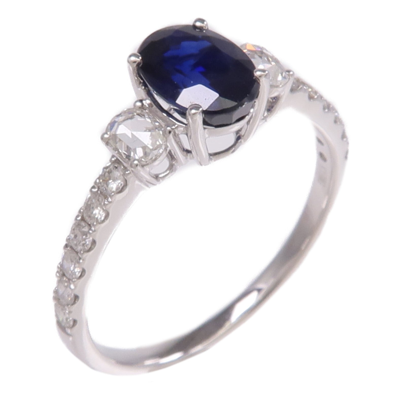 JEWELRY 18K白金Sapphire Diamond Ring藍寶石/鑽石戒指
