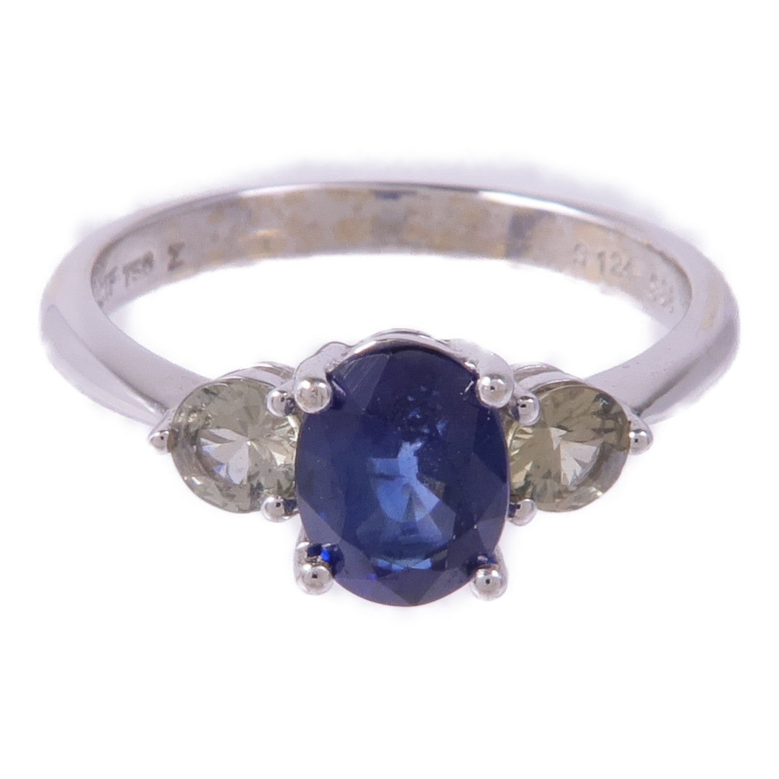 JEWELRY 18K白金Sapphire Diamond Ring藍寶石/鑽石戒指US#6.25