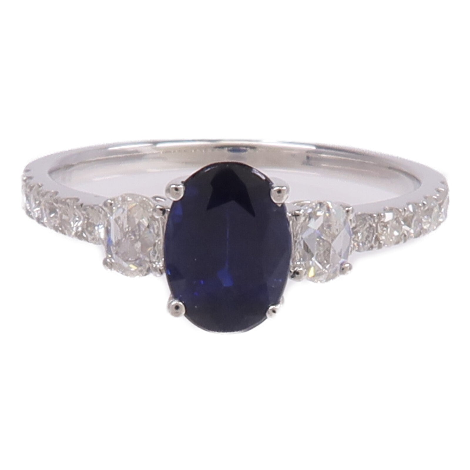 JEWELRY 18K白金Sapphire Diamond Ring藍寶石/鑽石戒指