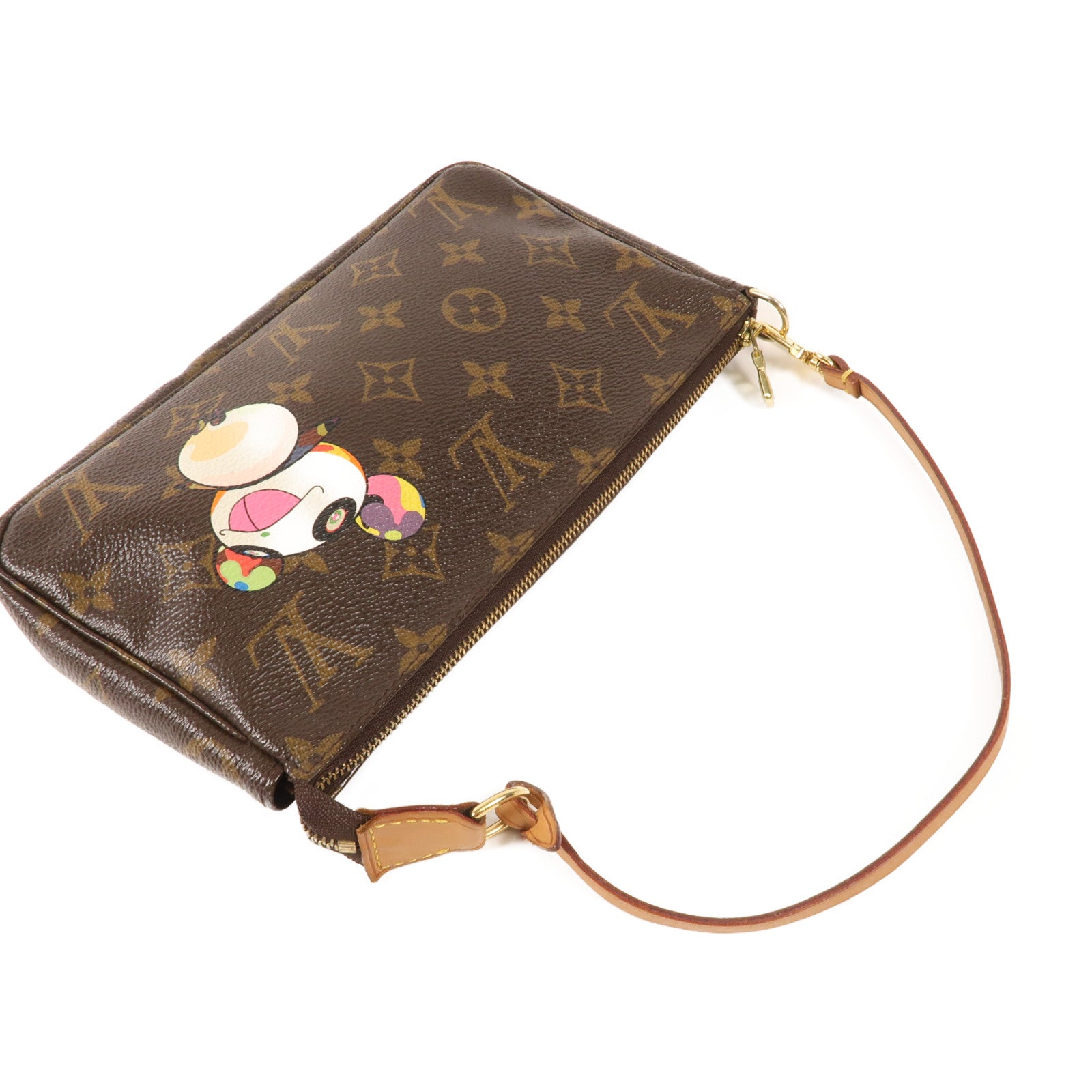 LOUIS VUITTON Monogram Pochette Accessories金扣手挽袋