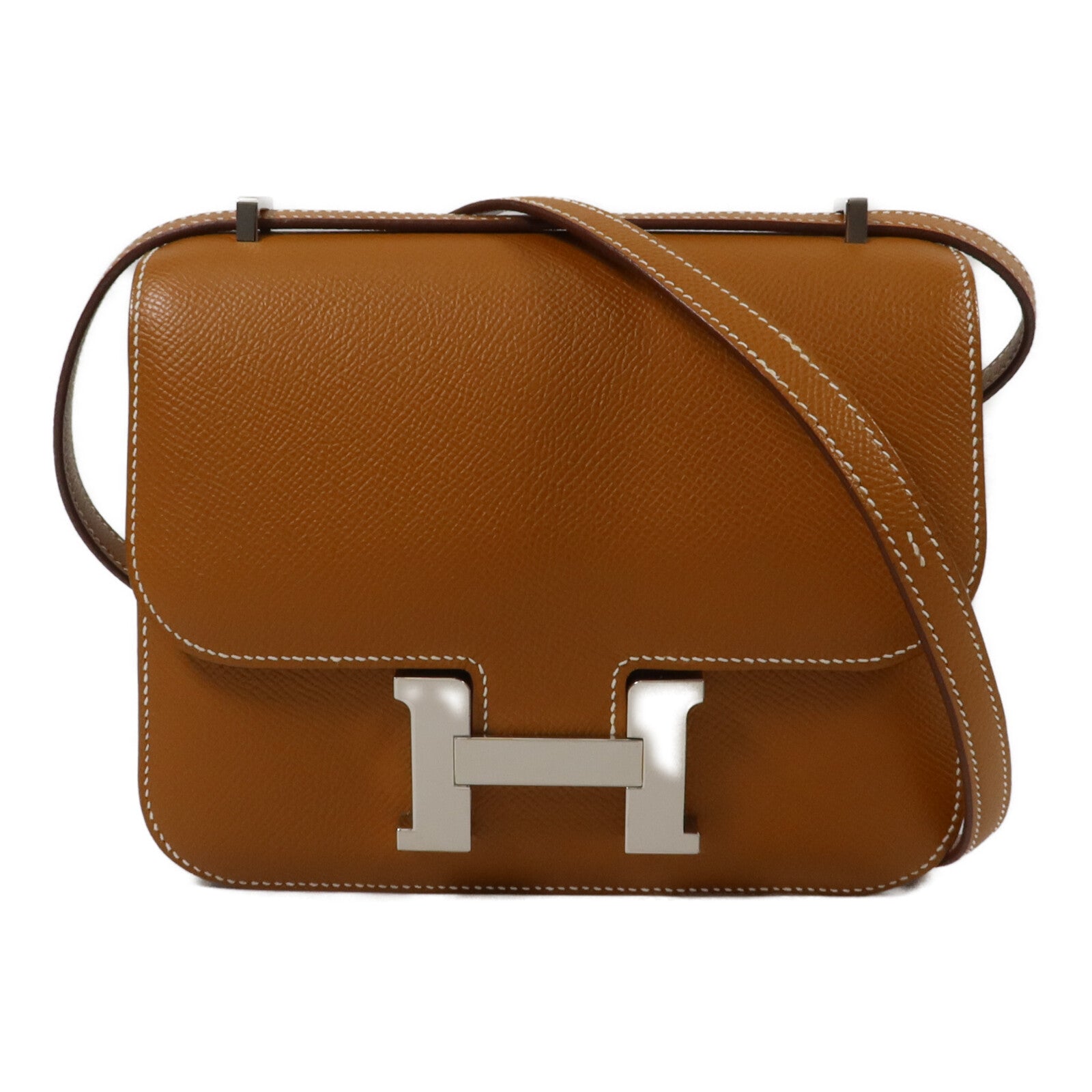 HERMES Epsom皮革Constance Mini肩背袋Gold