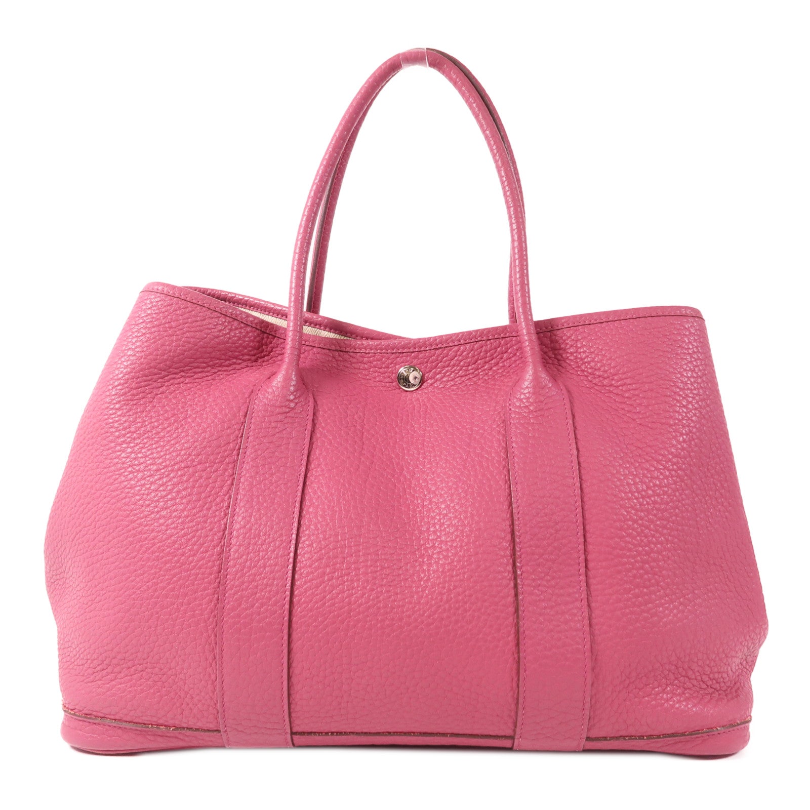 HERMES Country皮革Garden Party PM銀扣手挽袋Tosca