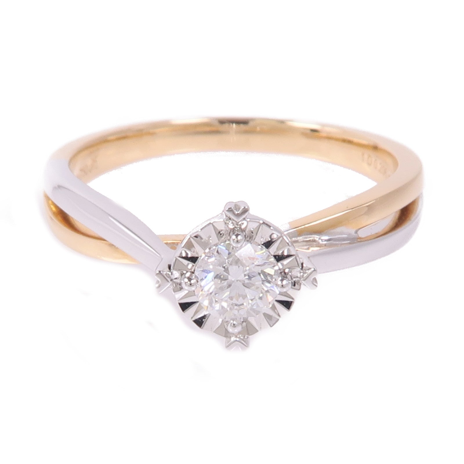 JEWELRY Diamond Ring 18K White Pink Gold US#5.5