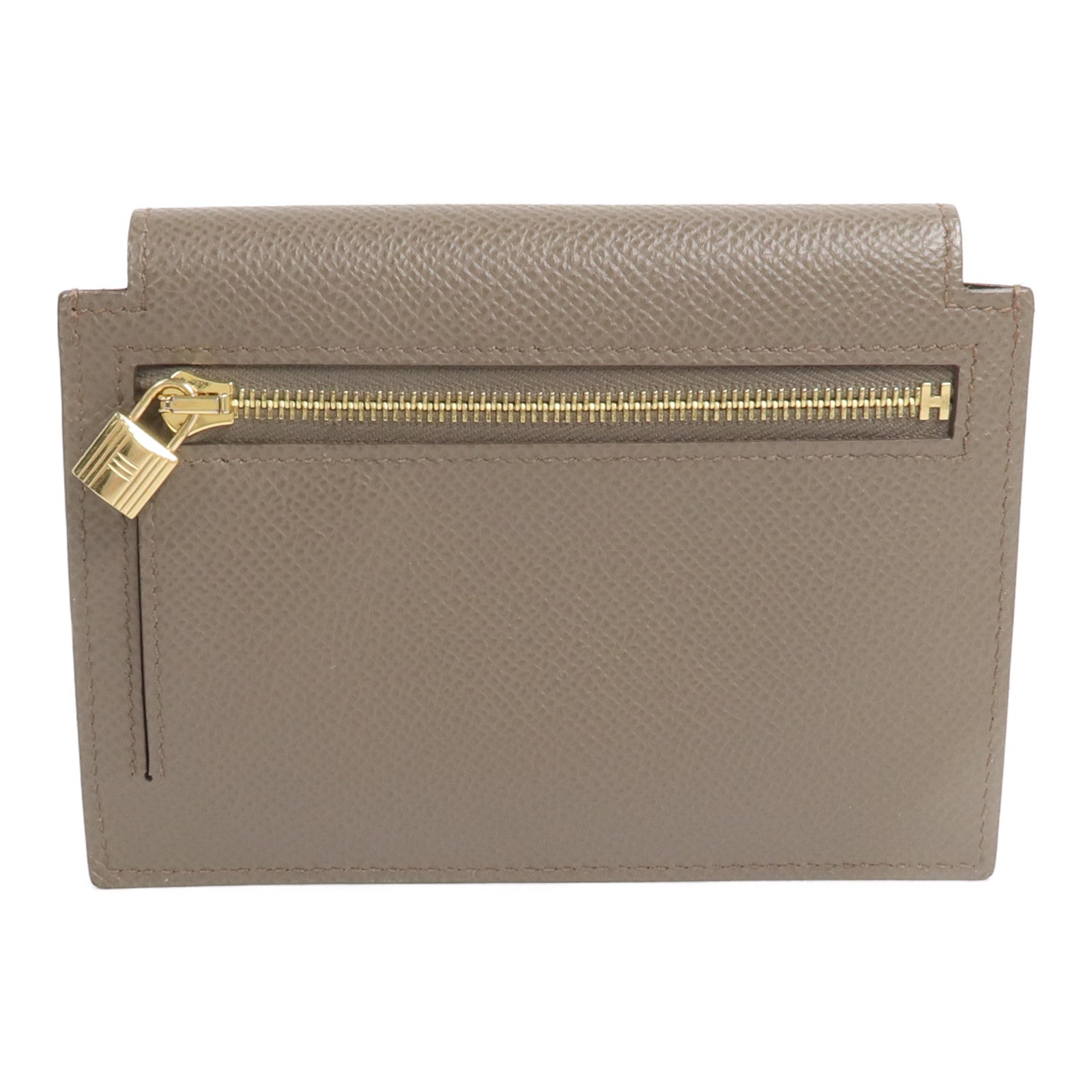 HERMES Epsom皮革Kelly Pocket零錢包Etoupe