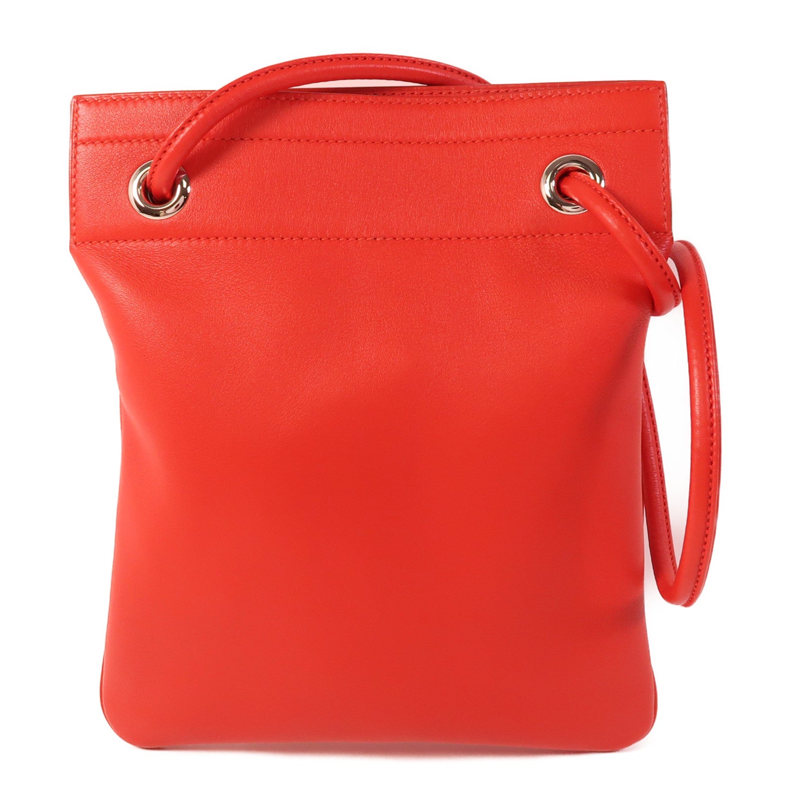 HERMES Swift皮革Aline Mini銀扣肩背袋Rouge Indien