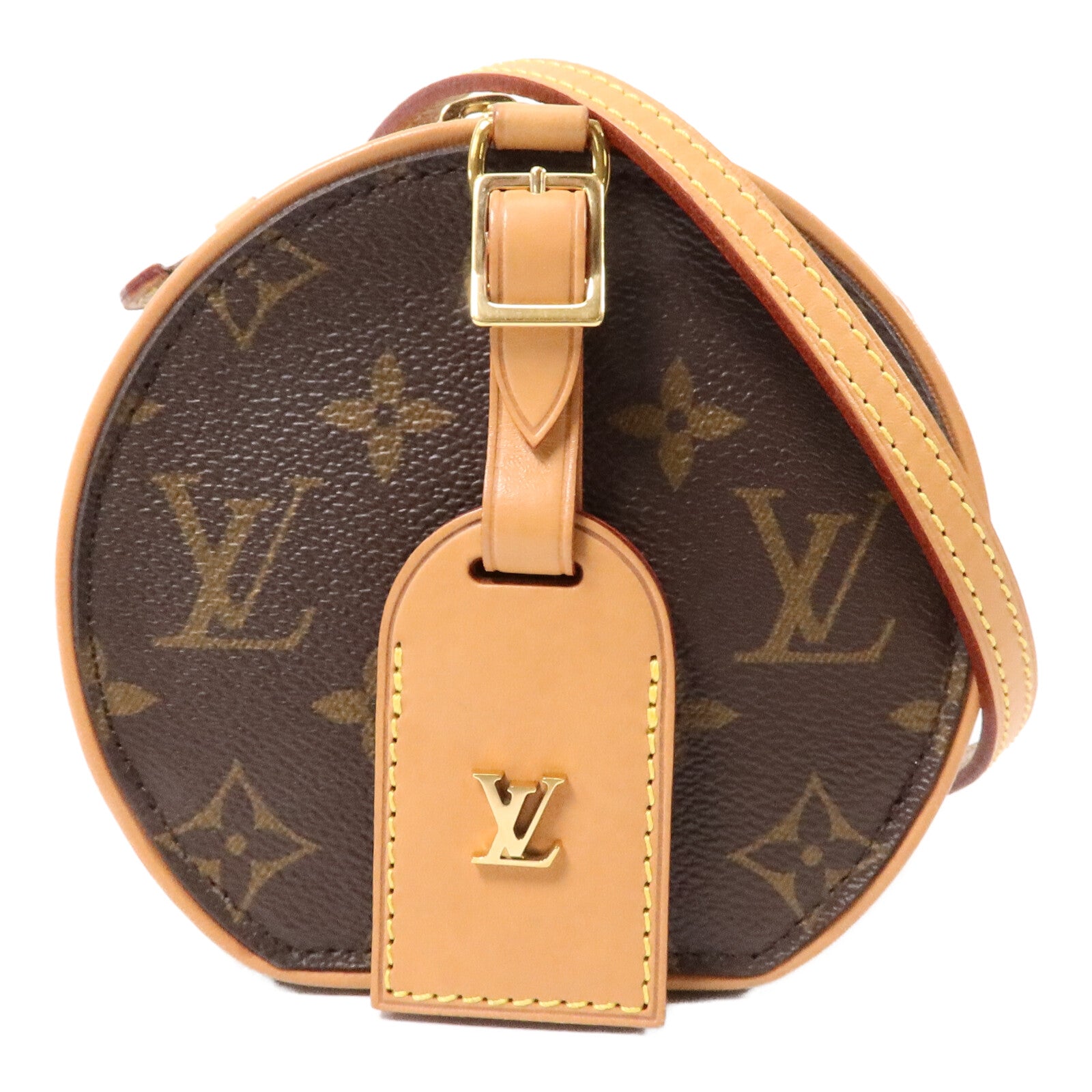 LOUIS VUITTON Monogram Mini Boite Chapeau金扣手挽肩背兩用袋