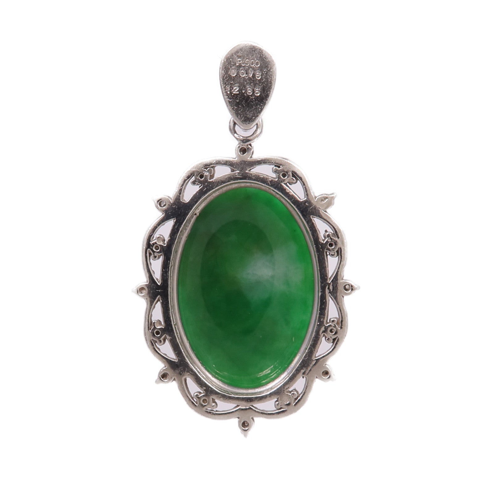 JEWELRY PT900鉑金Jade Diamond Pendant Top翡翠/鑽石吊墜