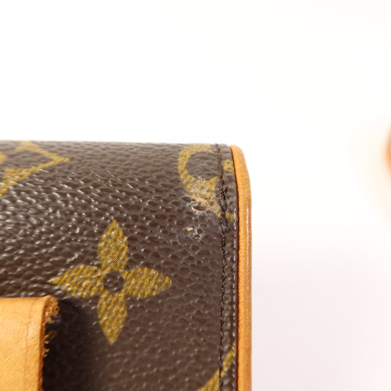 LOUIS VUITTON Monogram Pochette Florentine金扣腰包棕色