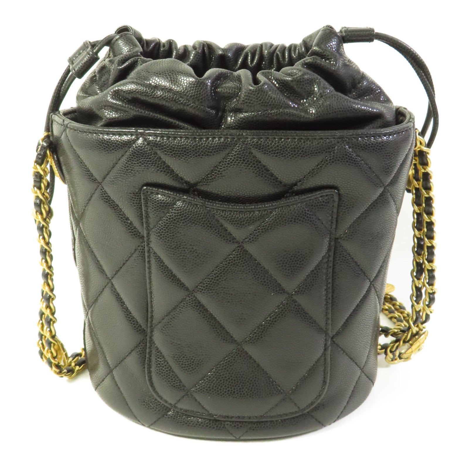 CHANEL 牛皮皮革Small Bucket Bag金扣肩背袋