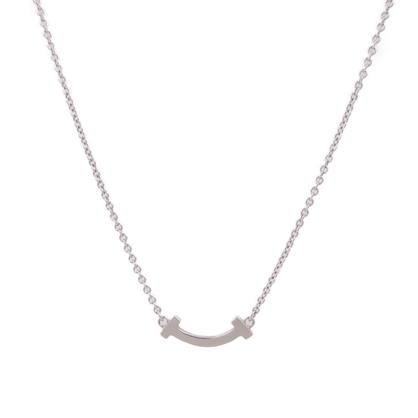 TIFFANY&CO 18K白金T Smile Necklace項鍊