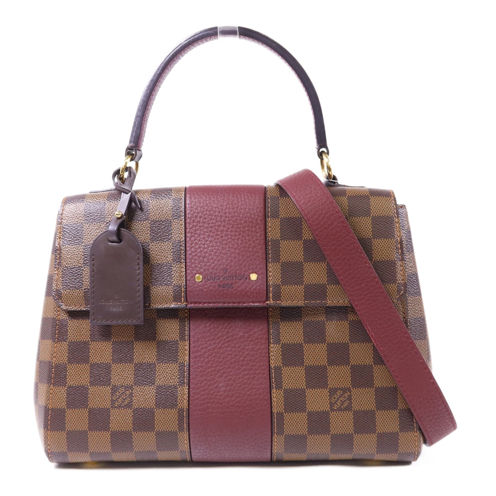 LOUIS VUITTON Damier Bond Street Magnolia金扣手挽肩背兩用袋