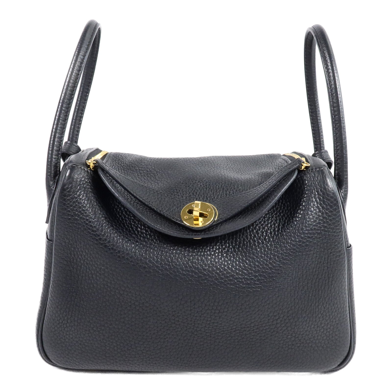 HERMES Clemence皮革Lindy 26手挽肩背兩用袋Noir