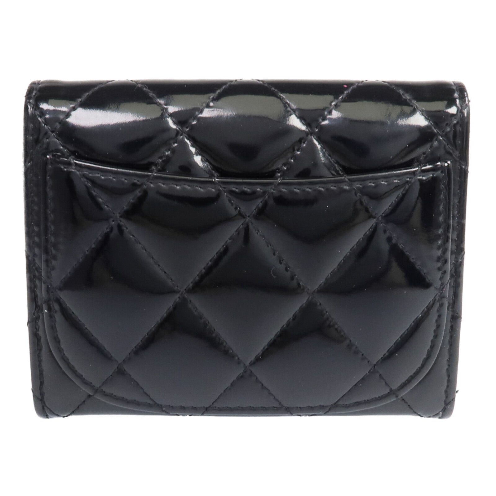 CHANEL 【激減優惠】漆皮皮革Wallet銀扣錢包