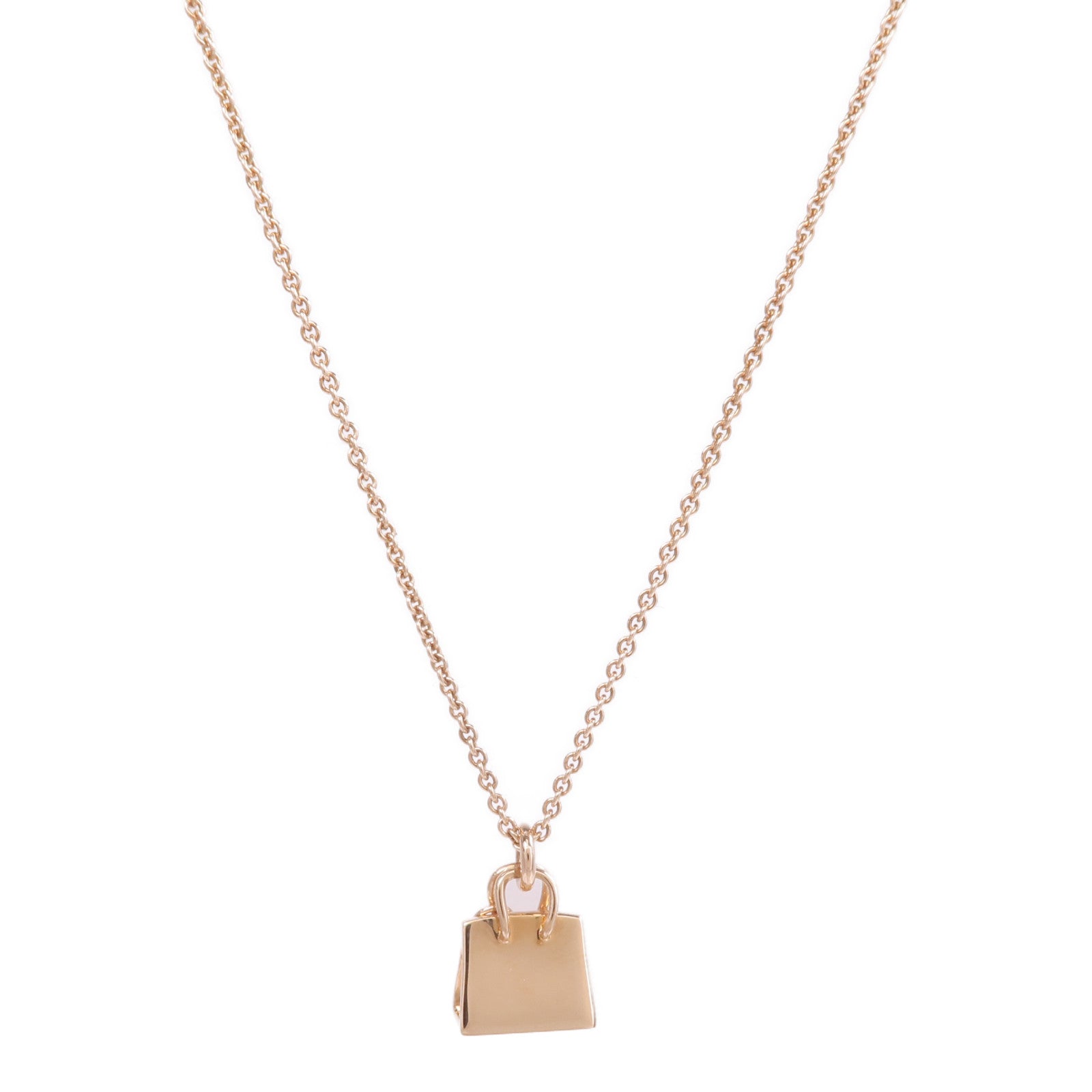 HERMES 18K玫瑰金Kelly Necklace鑽石項鍊