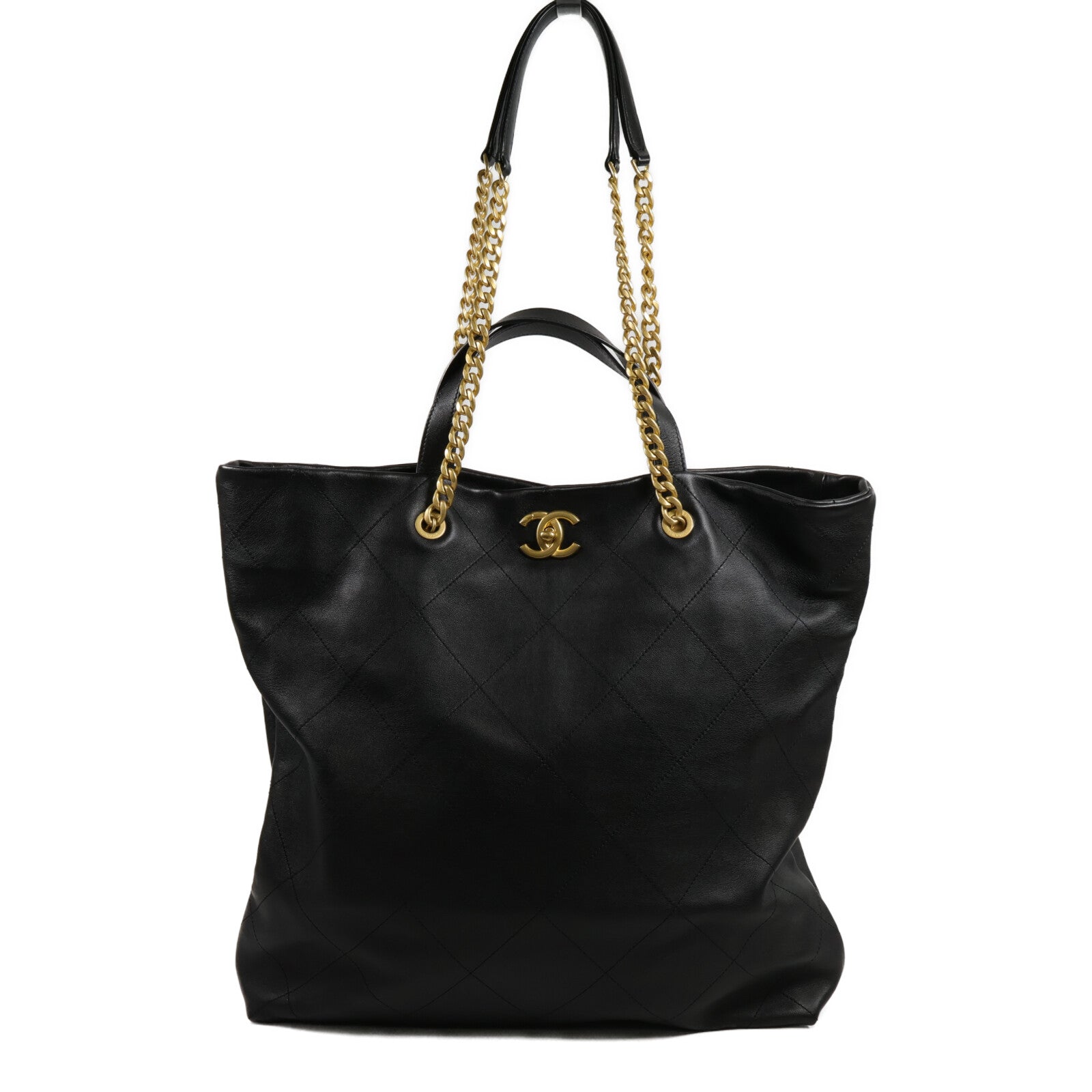 CHANEL 羊皮皮革Mood Shopping Tote鏈帶手挽袋