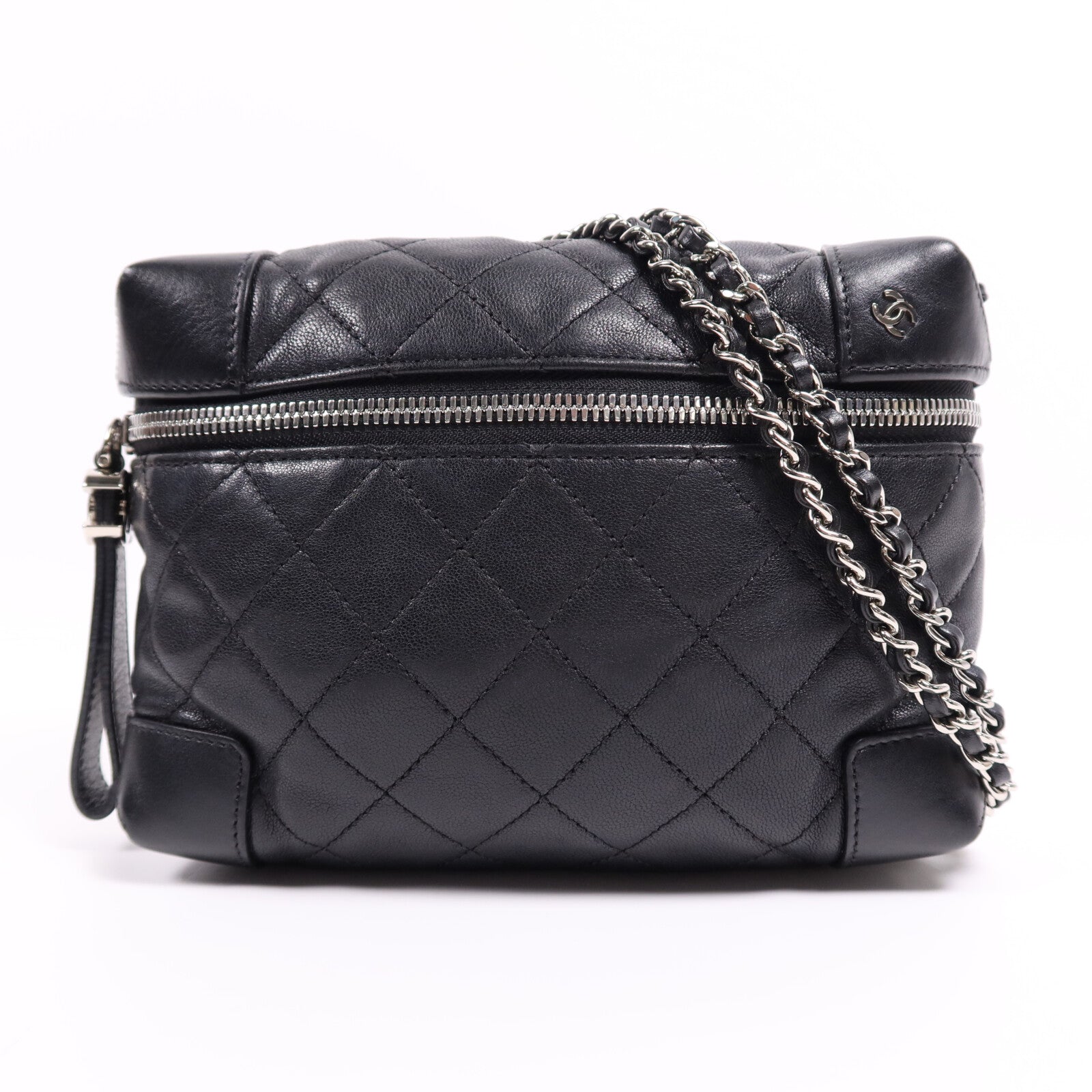 CHANEL 羊皮皮革Chain Shoulder Bag銀扣鏈帶肩背袋