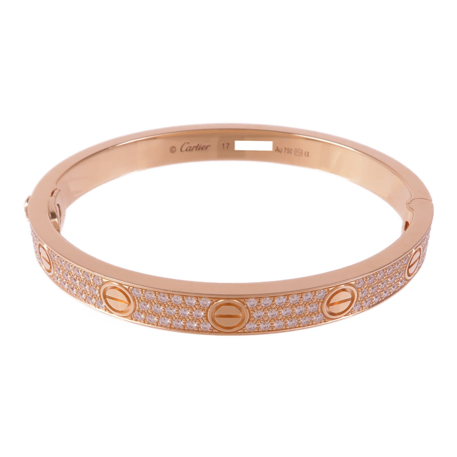 CARTIER 18K玫瑰金Love Bangle Full Diamond鑽石手鐲Cartier#17