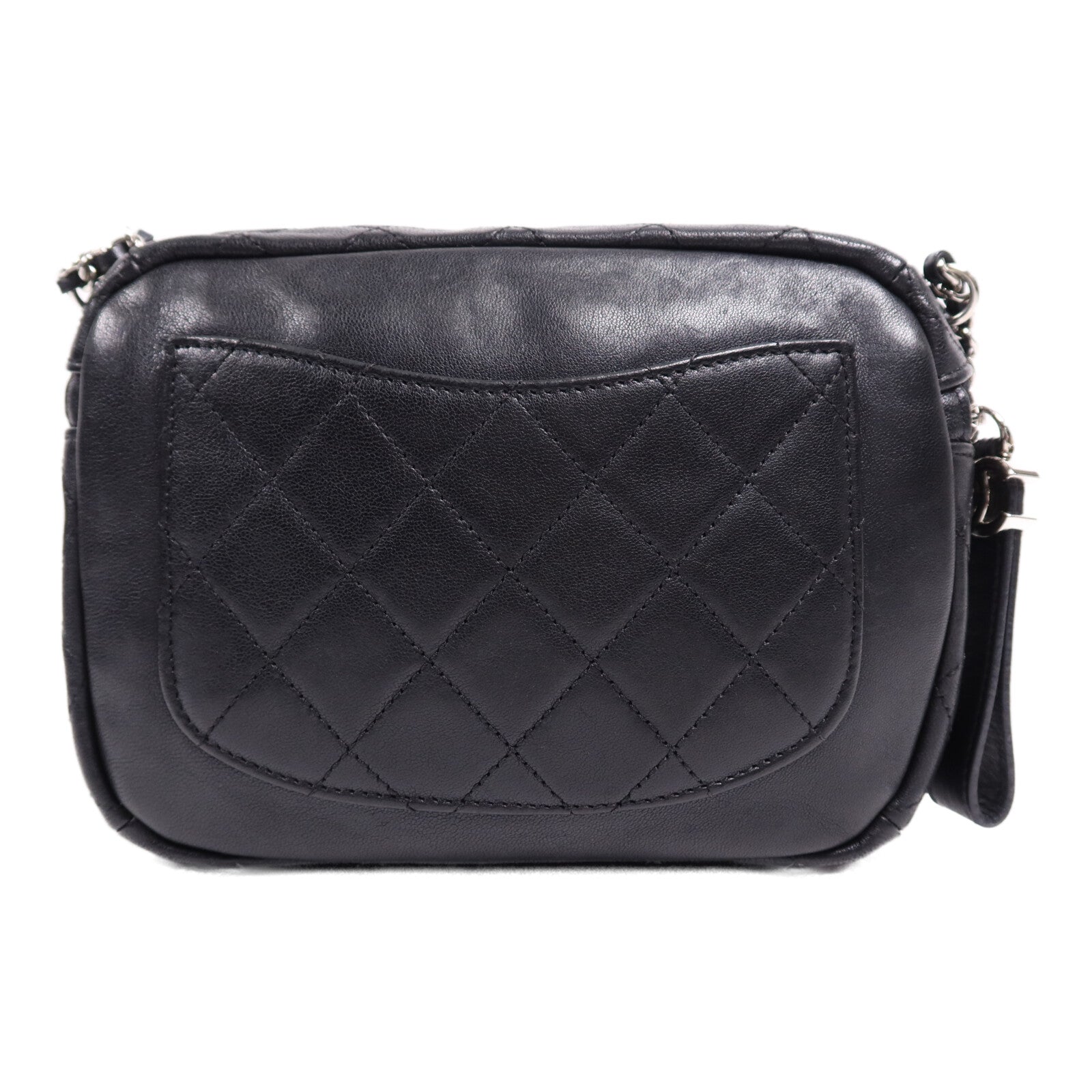 CHANEL 羊皮皮革Chain Shoulder Bag銀扣鏈帶肩背袋