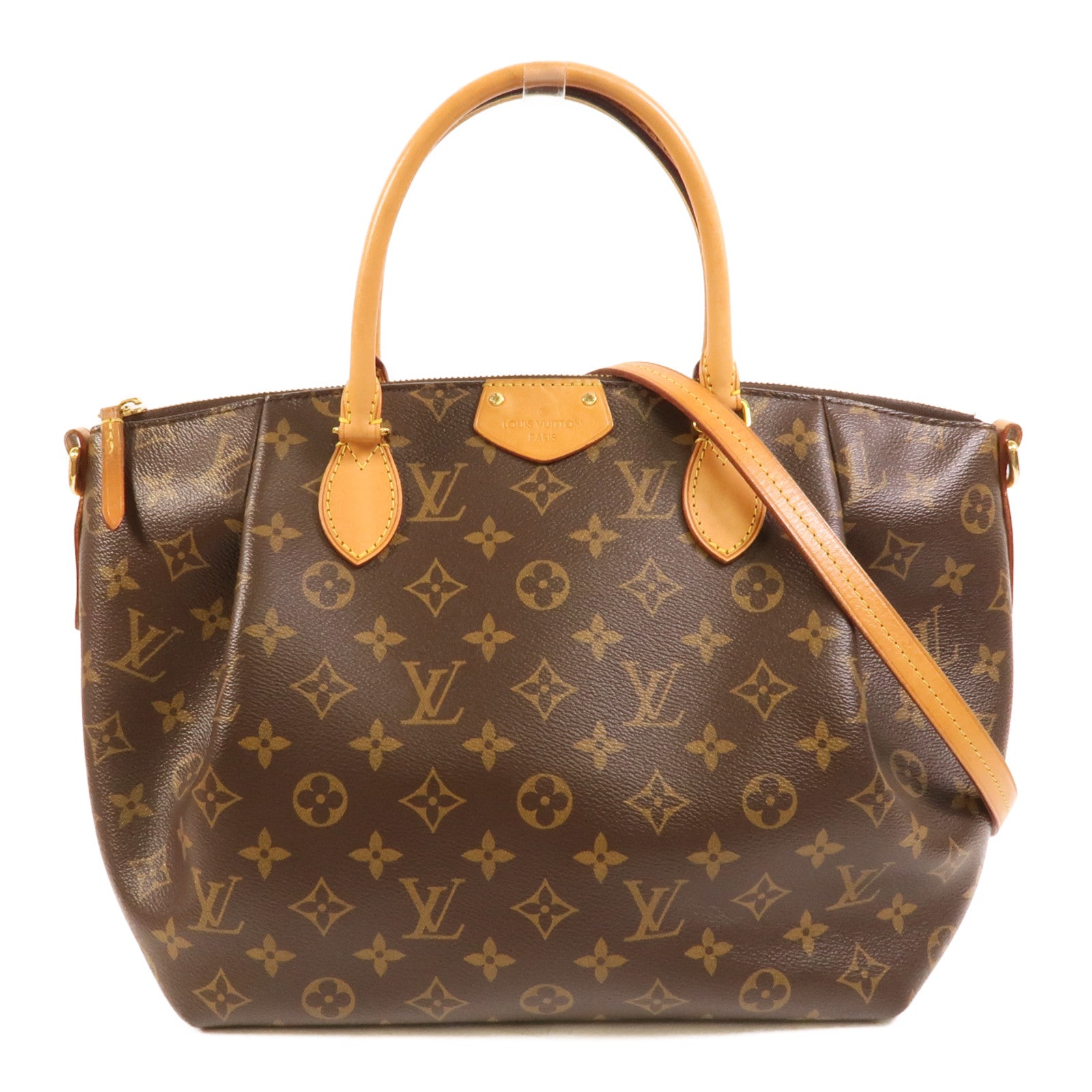 LOUIS VUITTON Monogram Turenne MM金扣手挽肩背兩用袋棕色